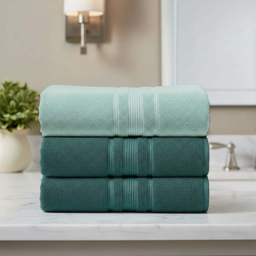 Triple textured bath towels 