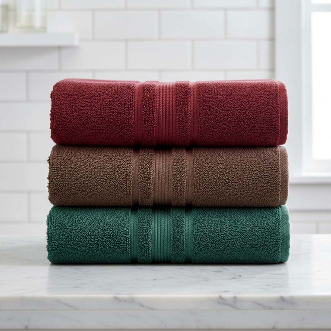 Set of three bath towels 