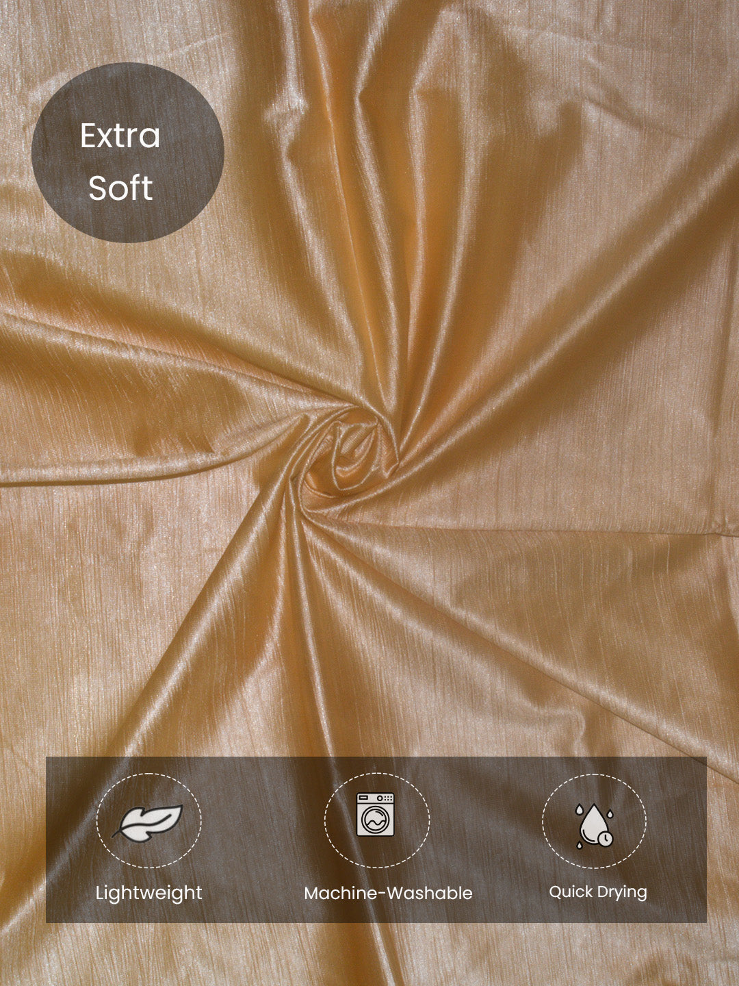 Set of 2 Vogue Light Golden Brown solid door drapes from Athom Living featuring elegant stitching and a luxurious shade. Ideal Solid Window Elegant Drapes Curtain for upgrading doors, balconies, or large windows.