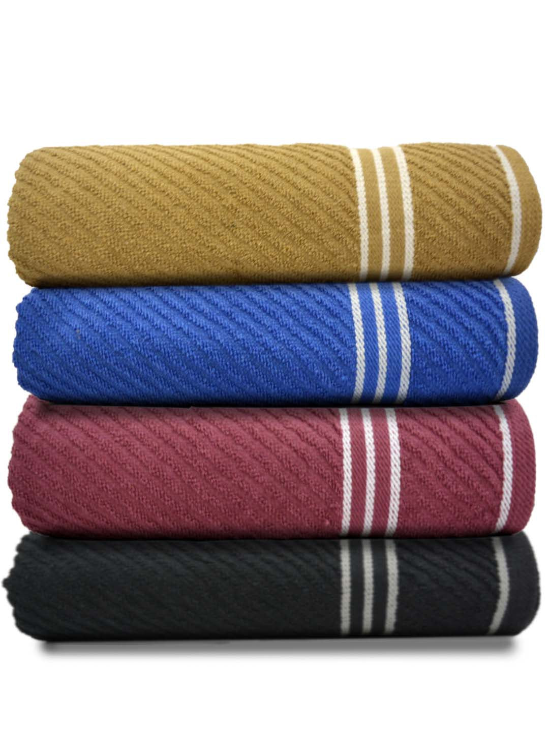 Shop Athom Living Diagonal Stripe Terry Towel pack of 4, crafted with premium cotton fabric, quick-dry finish, soft touch, and durable everyday use.