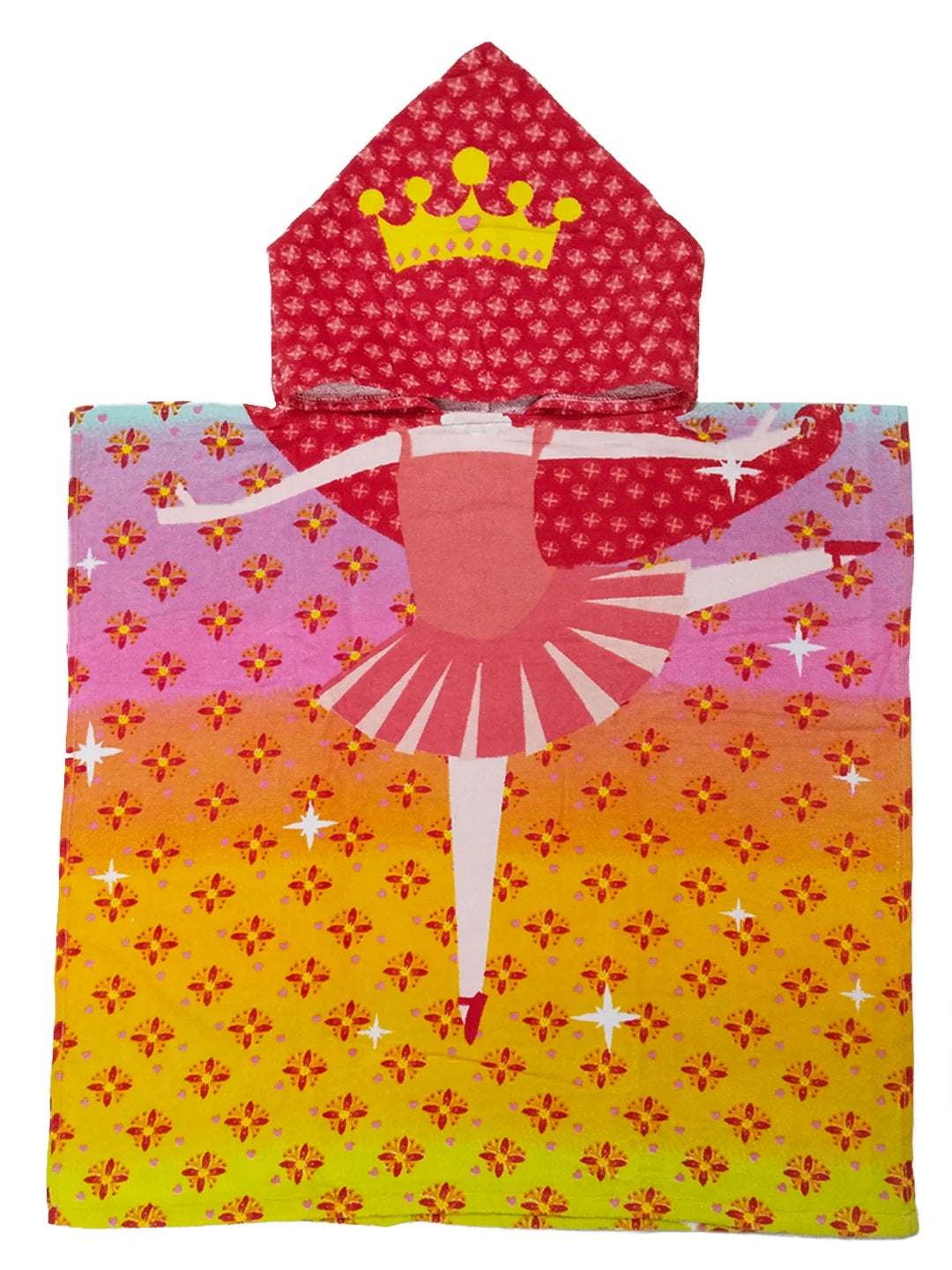 Soft Dancing Princess Kids Hooded Poncho Towels by Athom Living in 60x120 cm, designed to give kids a warm, comfortable, and playful bath experience with absorbent fabric and charming princess character prints.