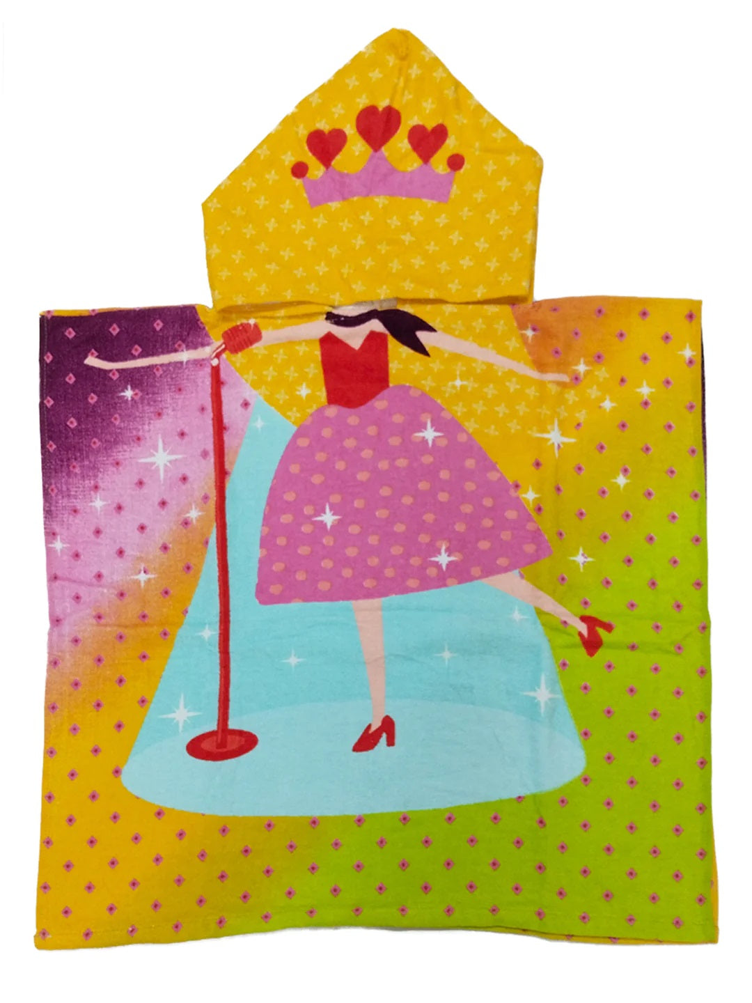 Soft Princess Magic Kids Hooded Bath Towel Poncho 60x120 cm by Athom Living designed for comfort and absorbency. Perfect for beach, pool, or bath time, and ideal for parents seeking quality Kids Hooded Poncho Towels.