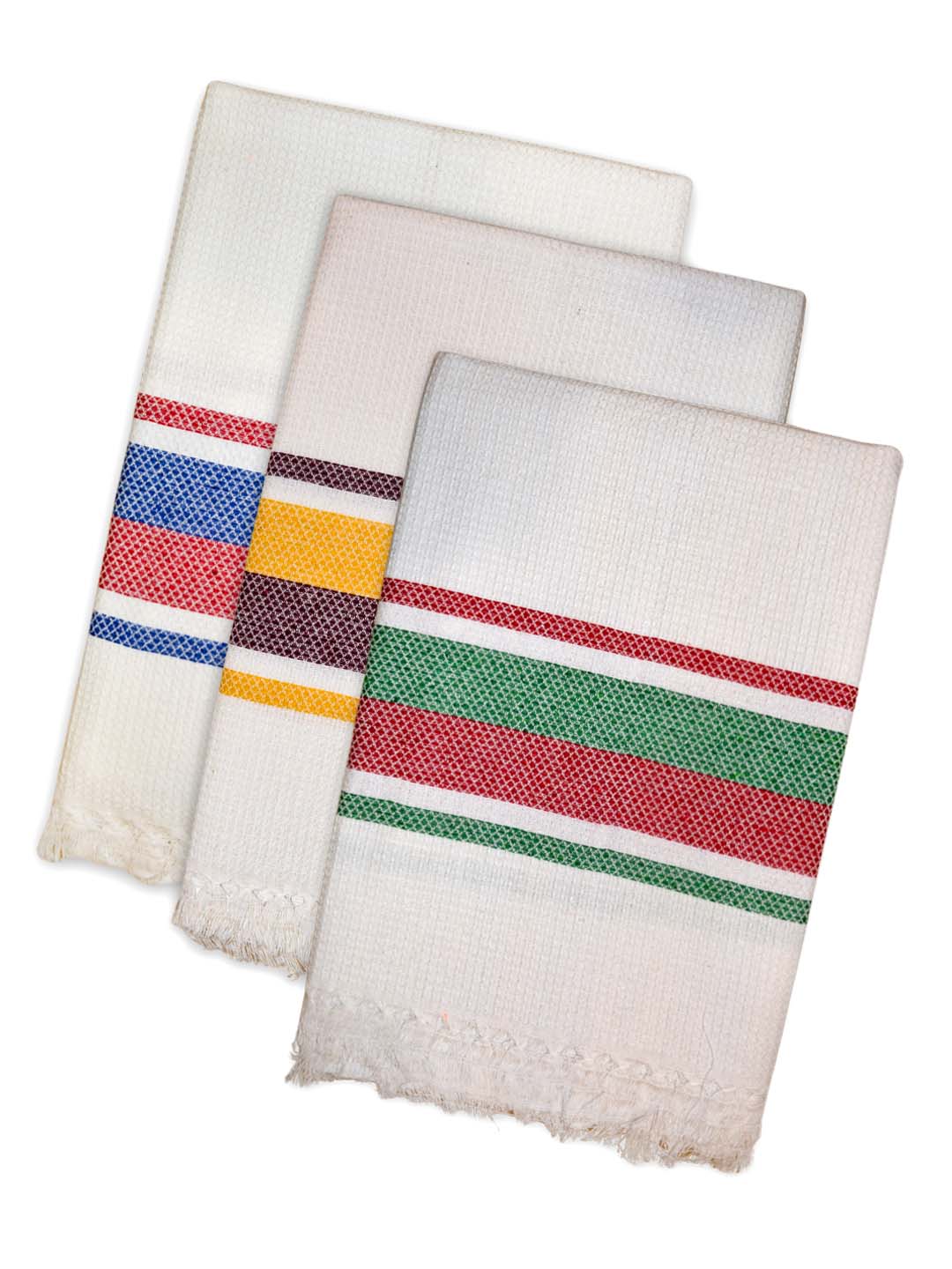 Soft absorbent cotton bath towel in white waffle