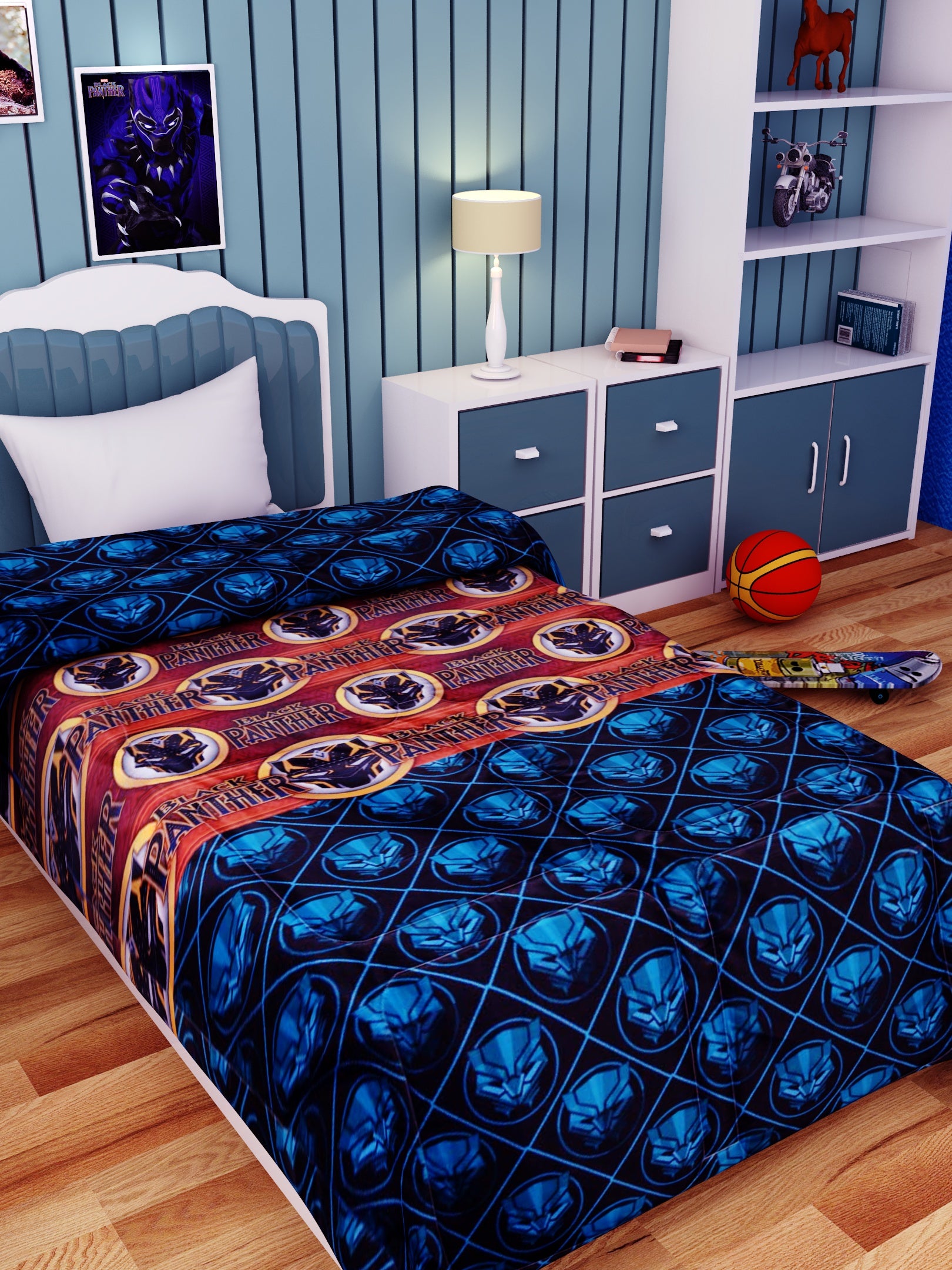 Soft cotton Marvel Black Panther kids comforter – lightweight, breathable, and ideal for cozy nights and stylish kids’ bedding.
