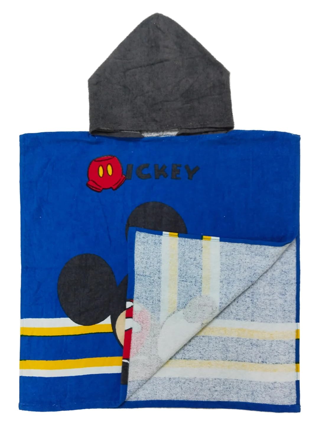 Soft cotton Mickey Mouse Kids Hooded Poncho Towels by Athom Living in 60x120 cm, featuring vibrant Disney graphics, gentle fabric for sensitive skin, and perfect for beach, pool, and bath time fun.