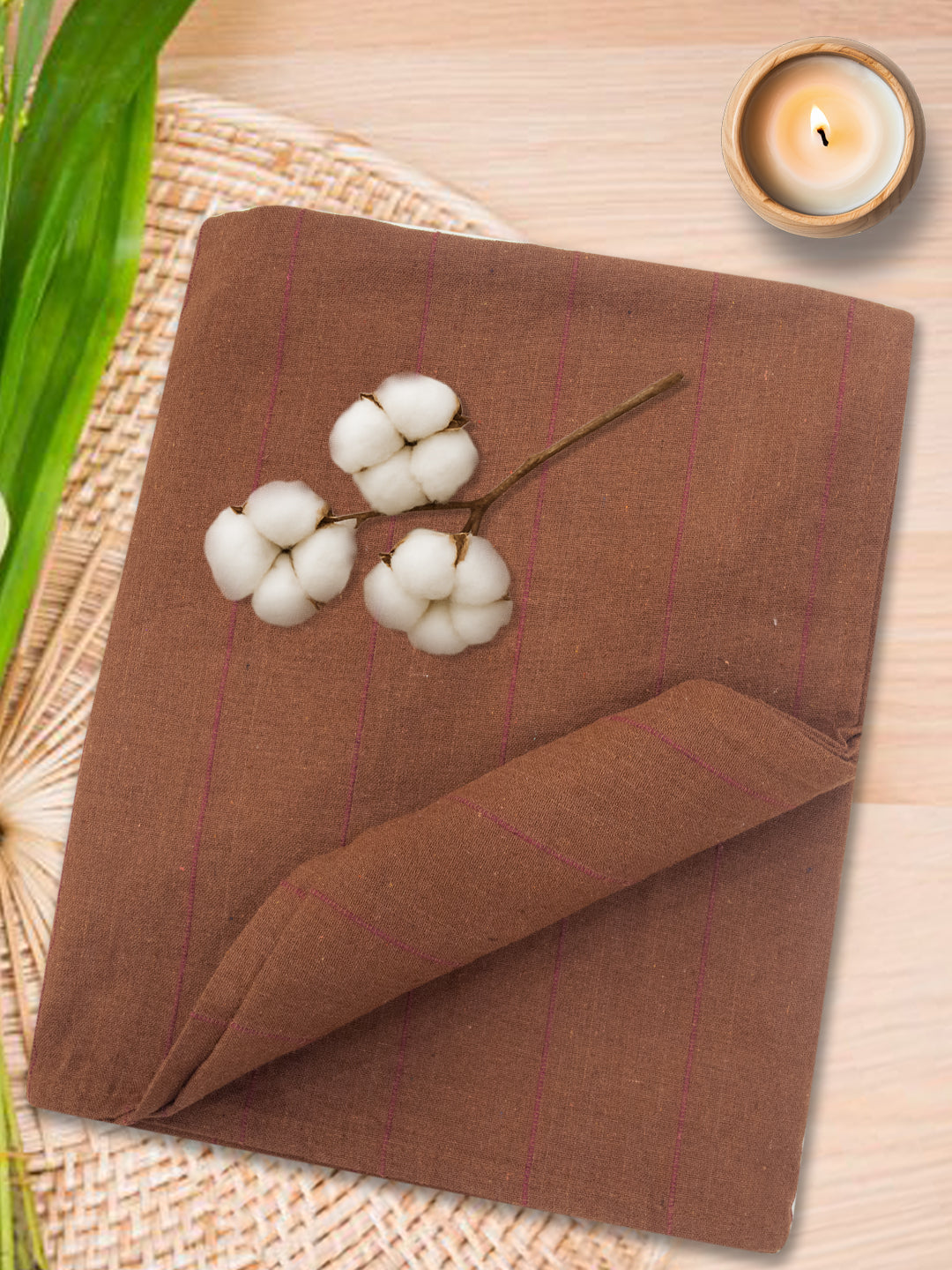 Soft cotton summer stripes chaddar in brown by Athom Living, designed for comfort in all seasons. This lightweight single bedsheet brings a blend of simplicity, durability, and refreshing style to modern bedrooms.