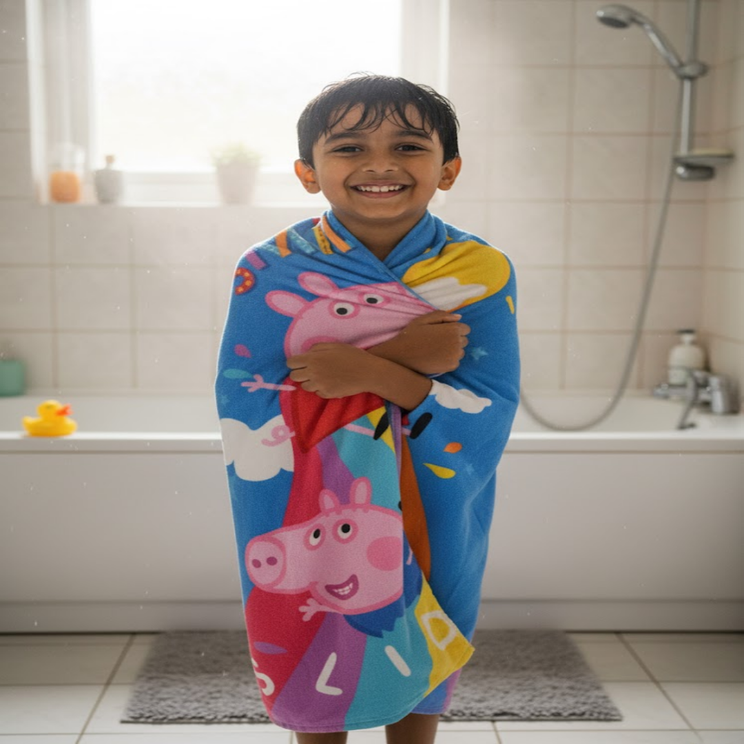 Soft kids bath towel with match kids doormat set!!