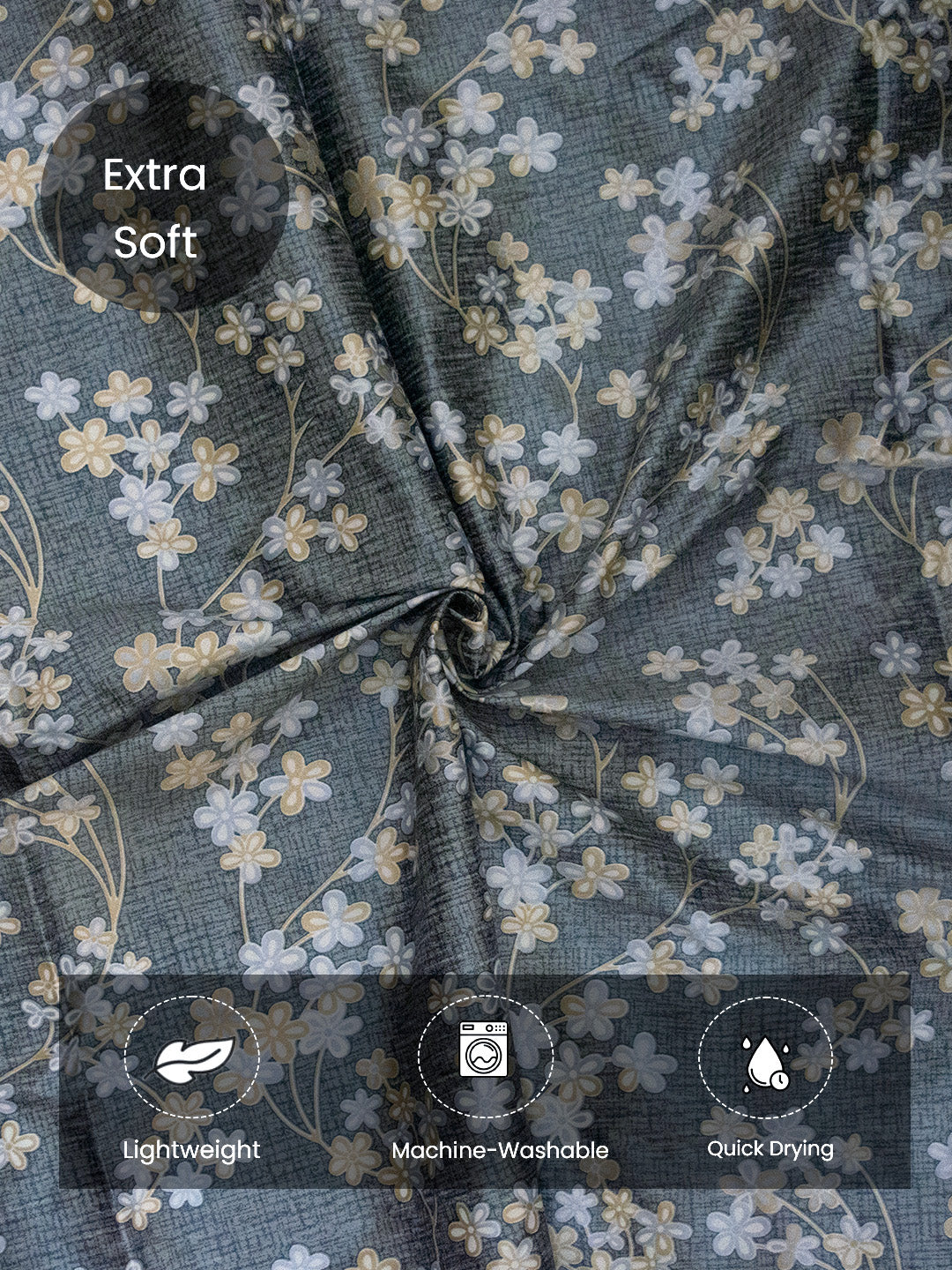 Soft slate blue solid window drapes curtain from Athom Living Vogue Collection enhances natural light control and room aesthetics, premium quality fabric with refined look, Solid Window Elegant Drapes Curtain for stylish homes.