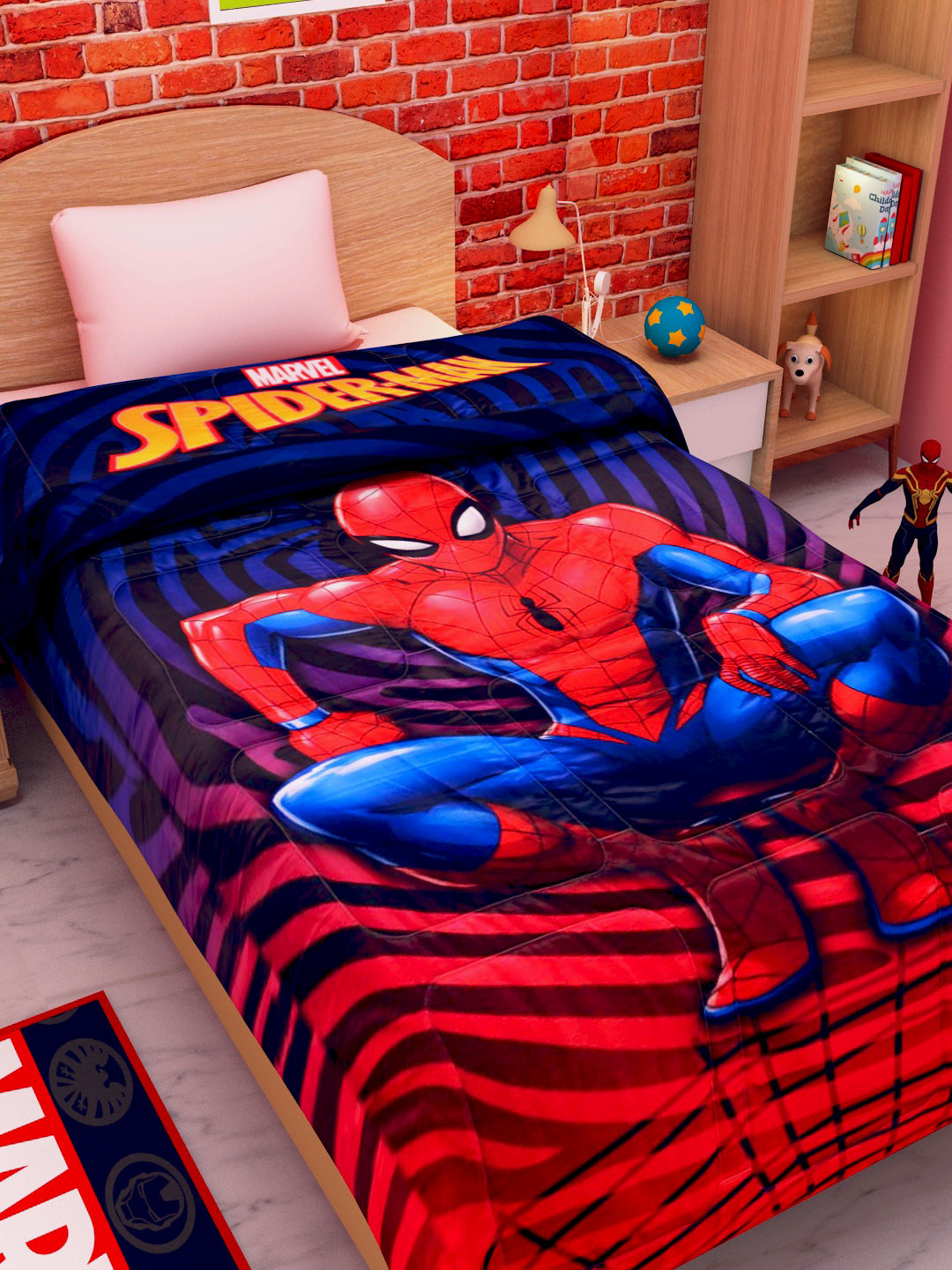 Spider-Man kids comforter single bed – bright, durable, and comfy – ideal bedding choice for Marvel fans – Athom Living quality.