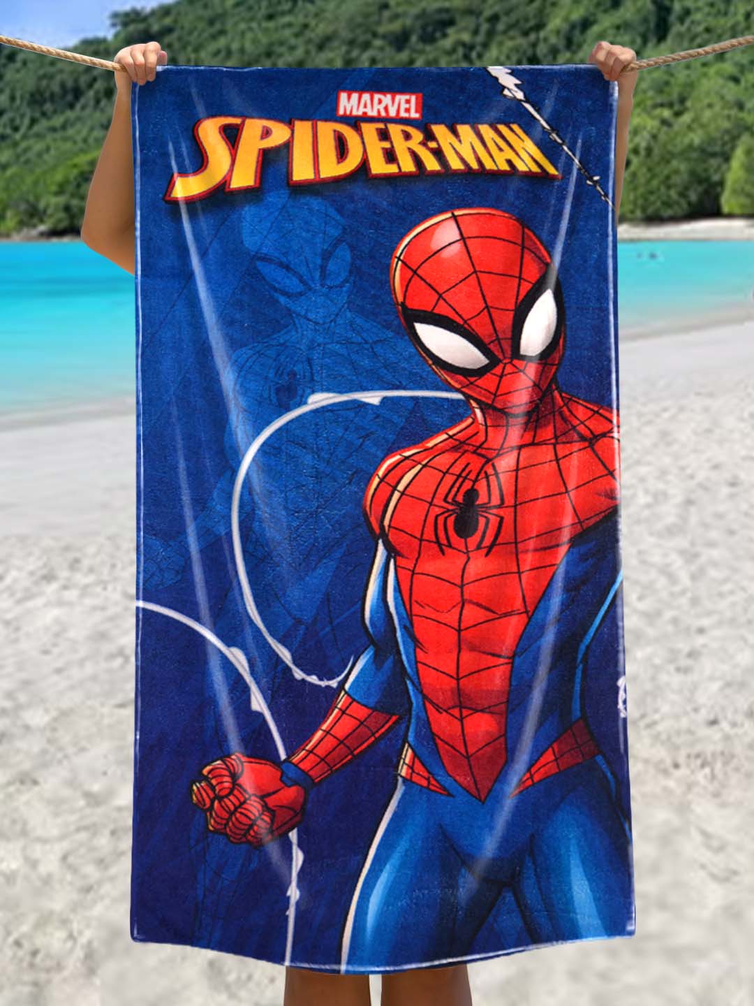 Spiderman Kids Cotton Bath Towel by Athom Living featuring soft, durable fabric designed for gentle skin comfort; this vibrant bath towel adds fun to kids’ bath time with quality materials and long-lasting prints.