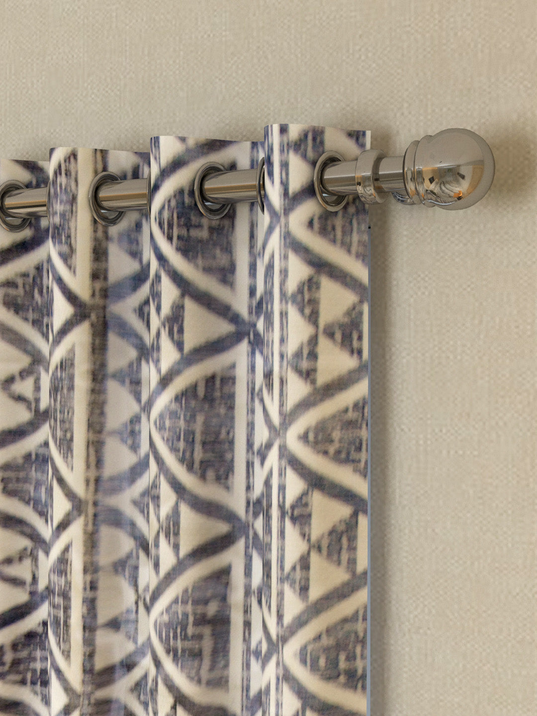 Stylish Athom Living Grey Triangle Pattern Door Drapes, Set of 2, designed for dream interiors, modern elegance, and home privacy enhancement.