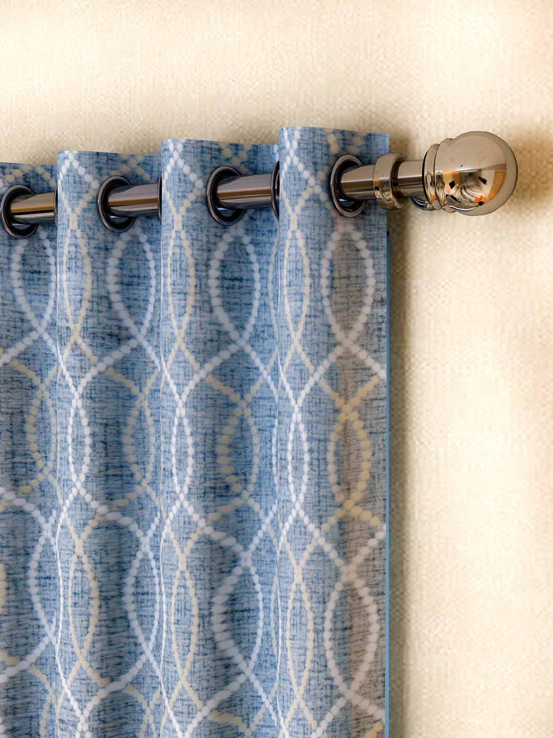Stylish Grey Spiral Door Drapes Set of 2 from Athom Living Dream Collection designed to enrich your living room décor with elegance and soft fabric comfort.