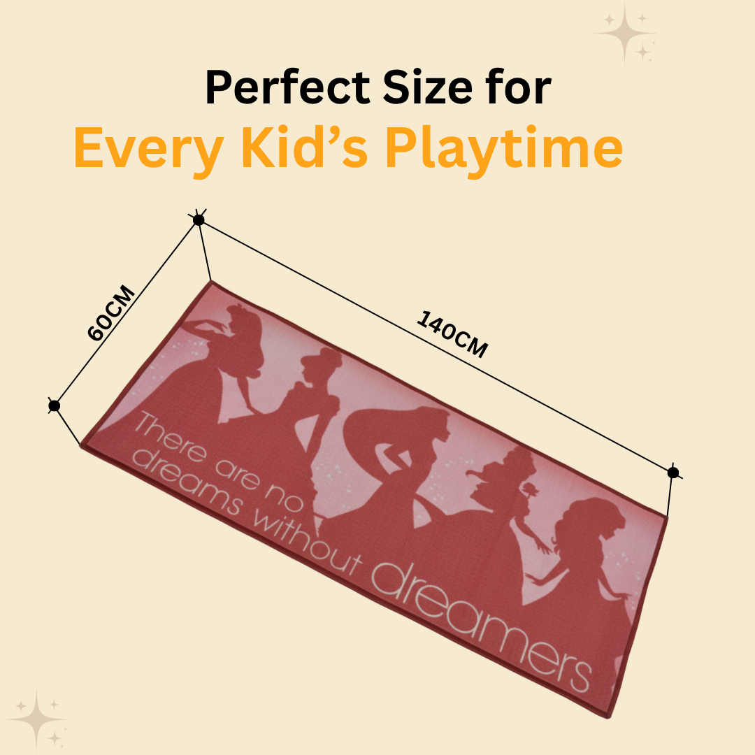 Transform any hallway or bedroom with Athom Living Disney Princess (Dreams) themed runner carpet, offering playful princess prints, plush texture and anti-slip support for a safe, stylish runner carpet.