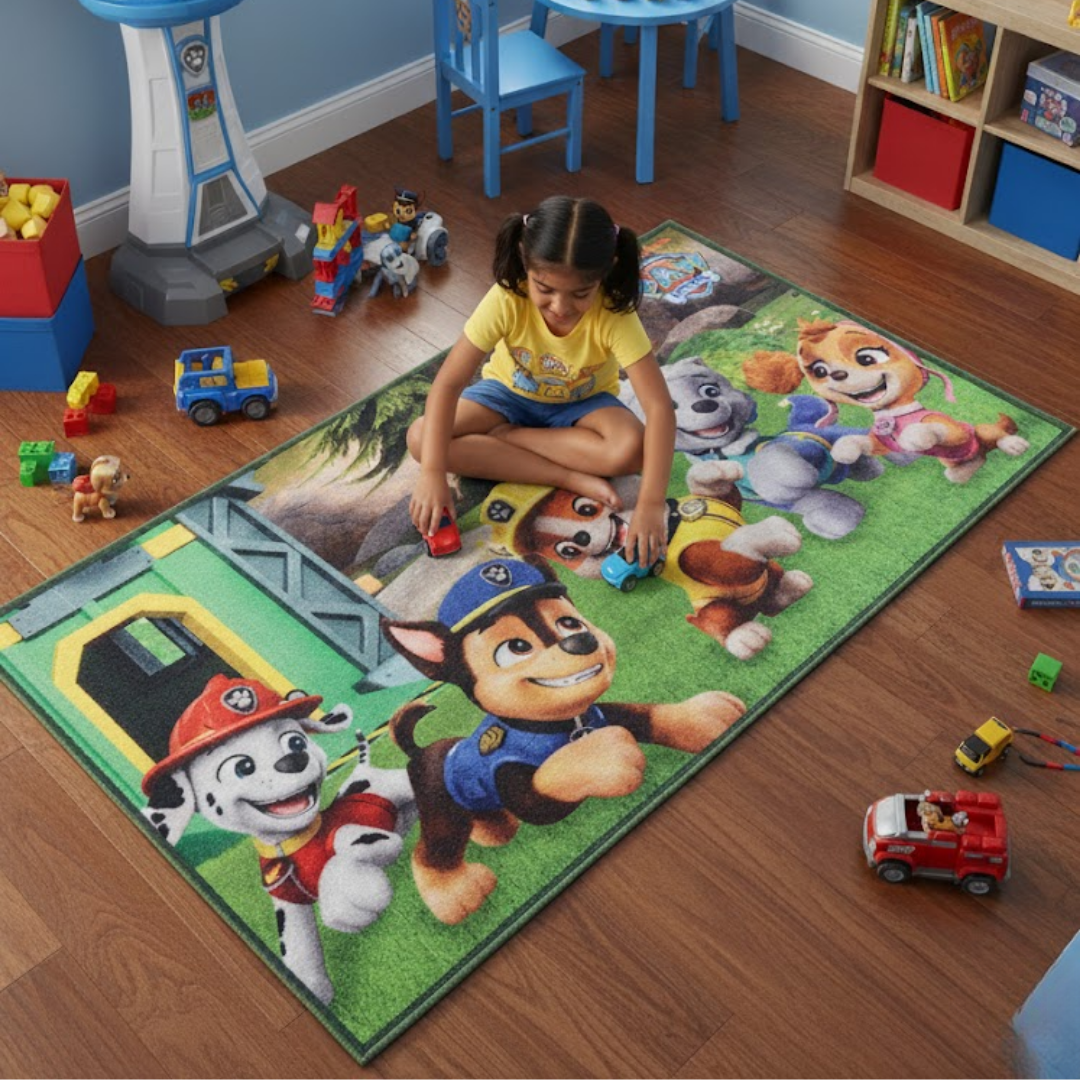 Transform your child’s room with this Paw Patrol carpet from Athom Living, sized 90x150cm. Soft, safe, and colorful, it creates a fun and engaging space for hours of play.