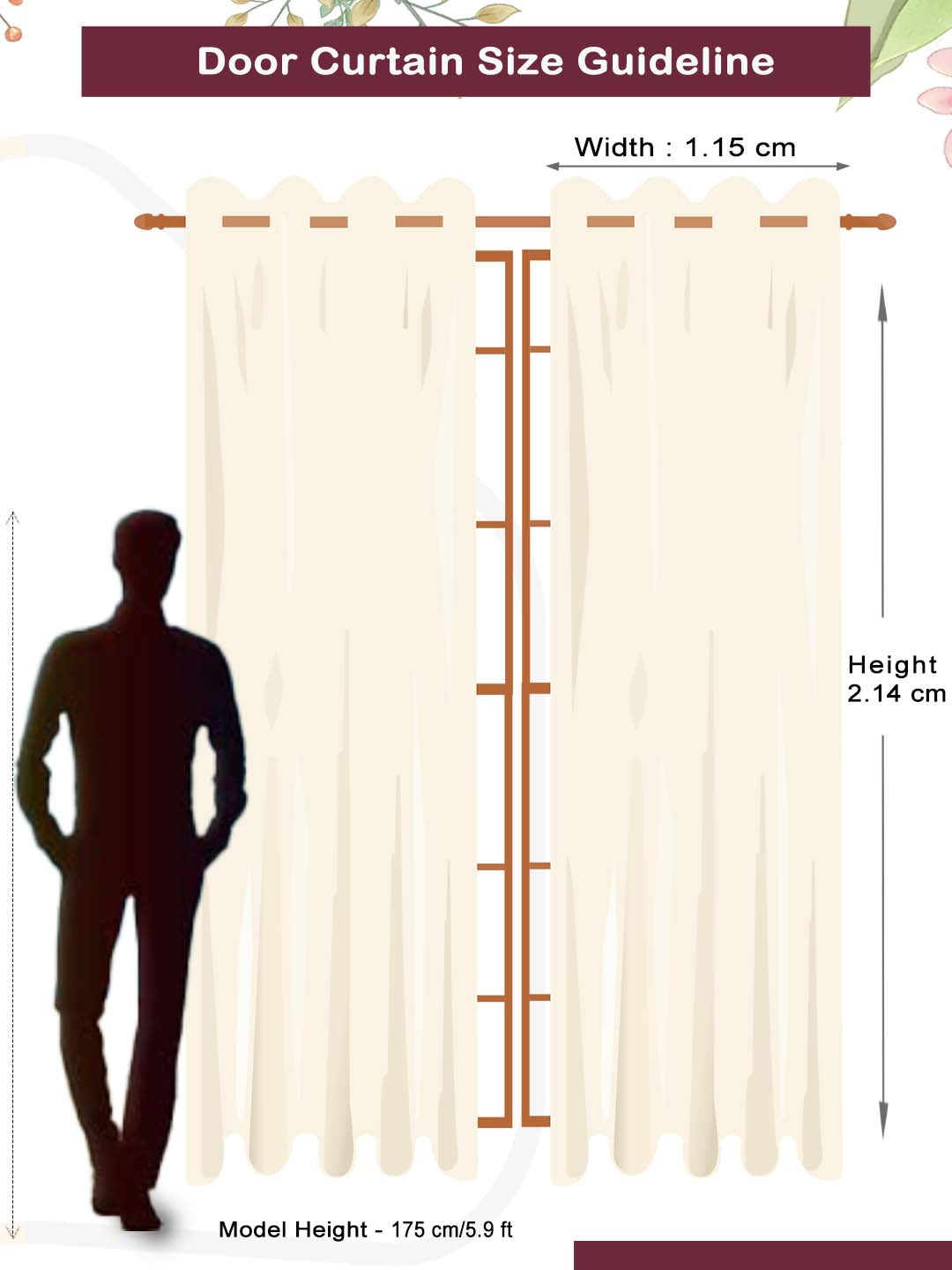 Transform your doors with Athom Living Maroon Solid Curtain Set of 2, Vogue Collection, chic drapery blending style, privacy, and comfort in home décor.