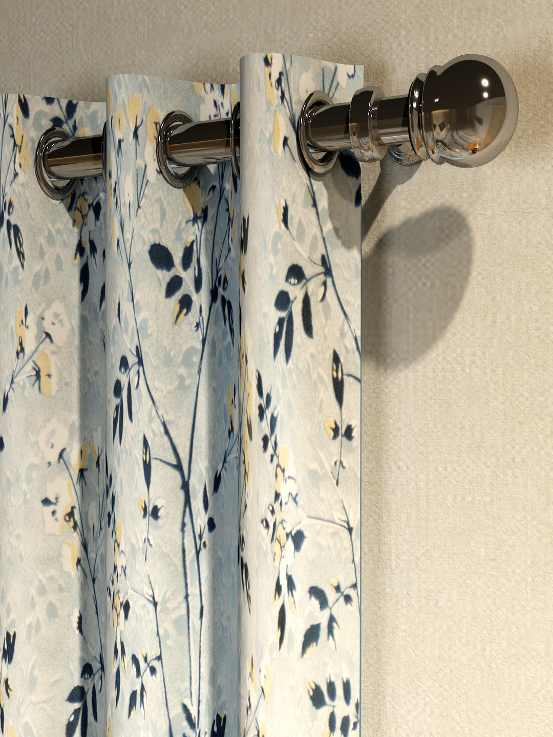 Upgrade your home décor with Vogue Grayish-Blue Collection Solid door Elegant Drapes Curtain set of 2 by Athom Living, measuring 1.15m x 2.14m, offering style, elegance, and light control.