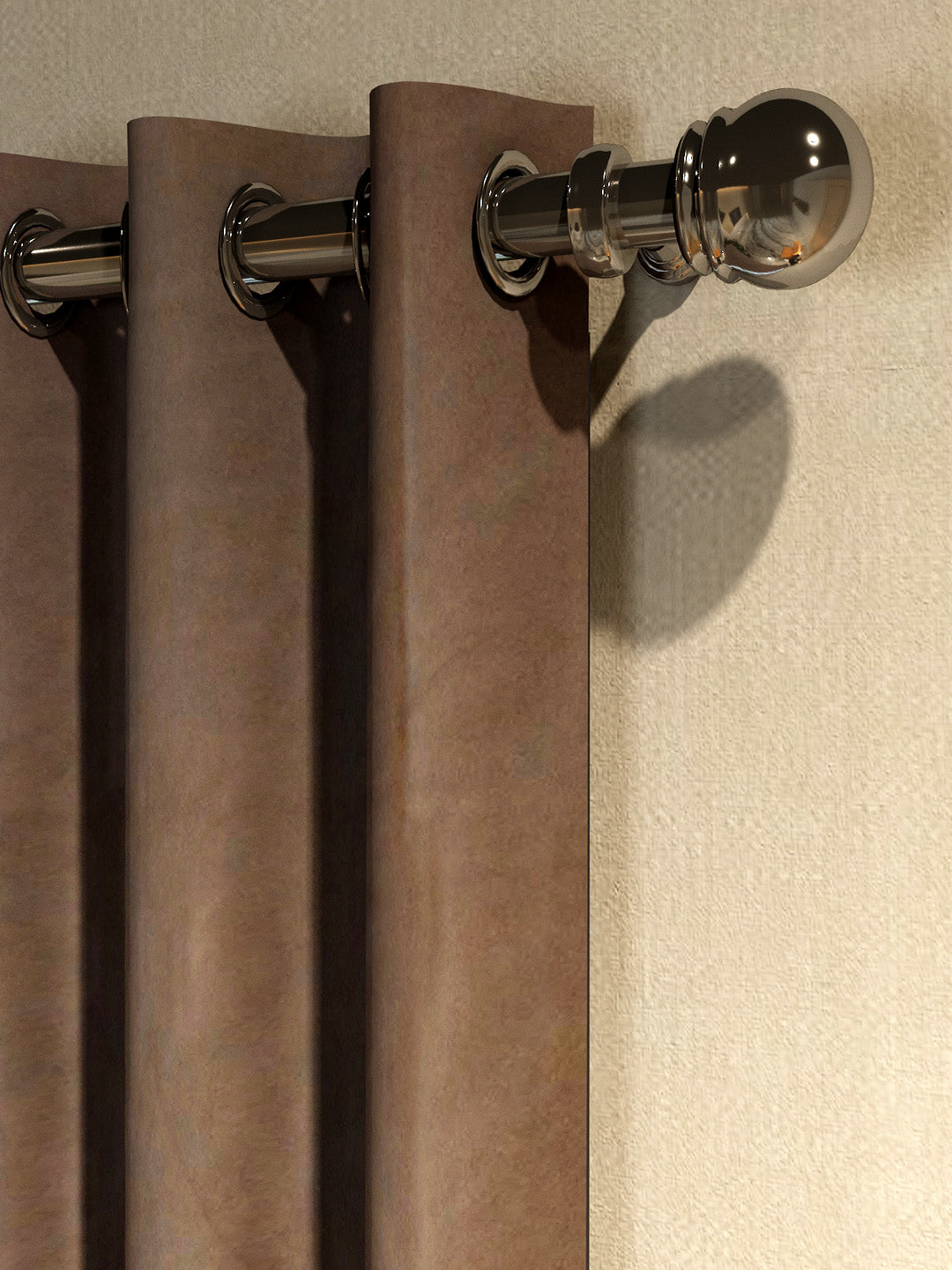 Upgrade your interiors with the Vogue Brown Collection Solid Door Drapes Curtain set of 2, offering luxury and sophistication. Ideal Solid Window Elegant Drapes Curtain for living room or bedroom.