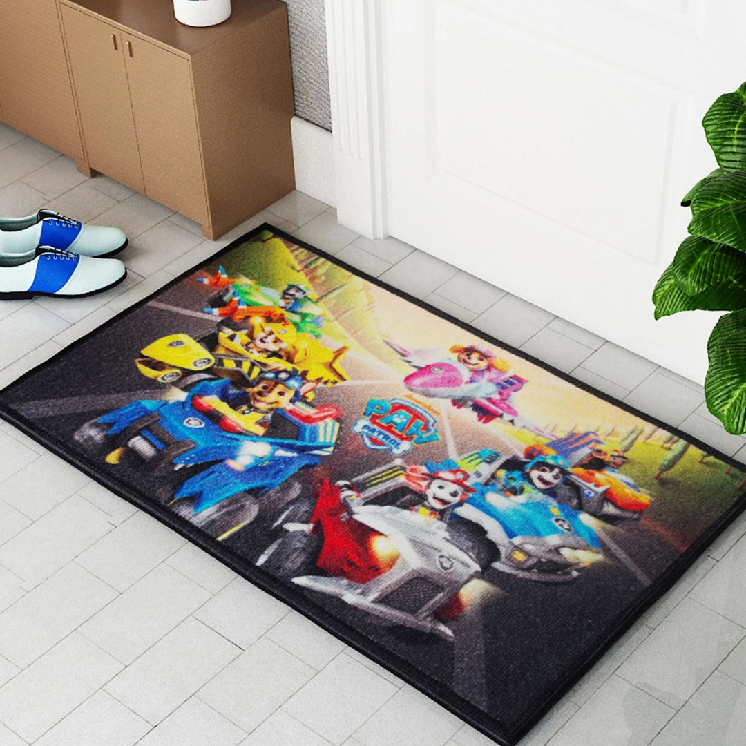 Vibrant Paw Patrol Adventure Starts at Your Door Anti Skid kids Doormat by Athom Living featuring playful pups, sturdy anti-slip backing, and durable surface ideal for kids’ spaces and daily home use.
