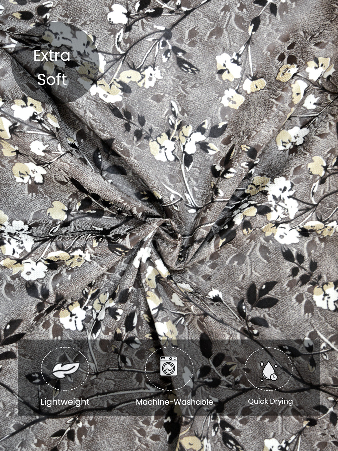 Vogue Grayish-Brown Collection Solid door Elegant Drapes Curtain, set of 2 by Athom Living, combines luxury and function, ideal for living rooms, bedrooms, or study areas, adding a cozy, stylish touch.