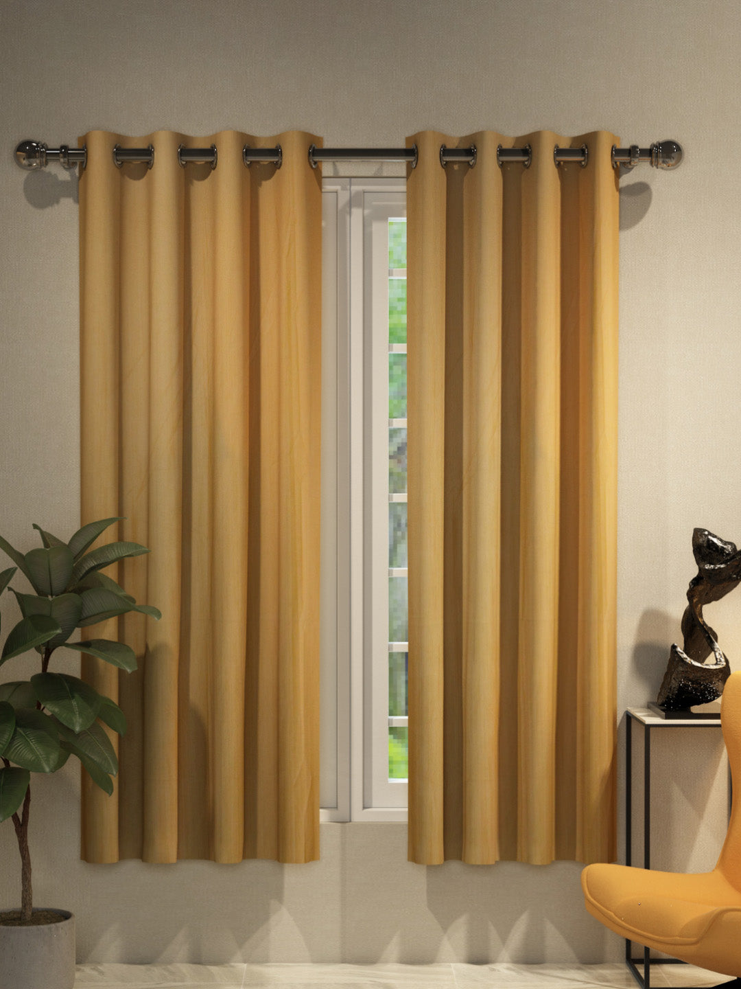 Vogue Mustard Yellow Collection solid window drapes by Athom Living, featuring premium fabric and elegant fall. Solid Window Elegant Drapes Curtain set of 2 enhances living rooms with warmth, style, and modern home décor appeal.