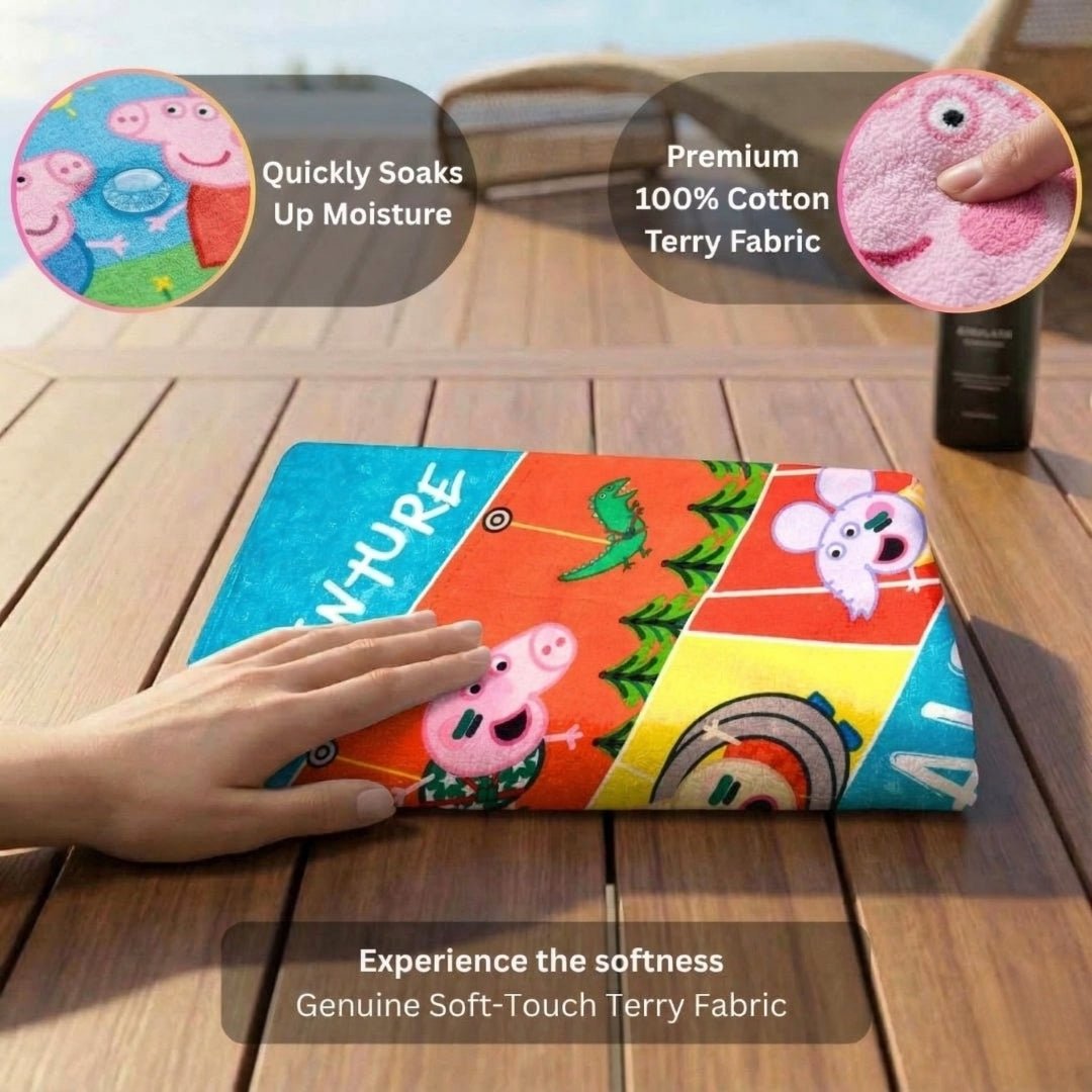 Adventure Pals Peppa Pig Kids Cotton Bath Towel by Athom Living - Athom Living
