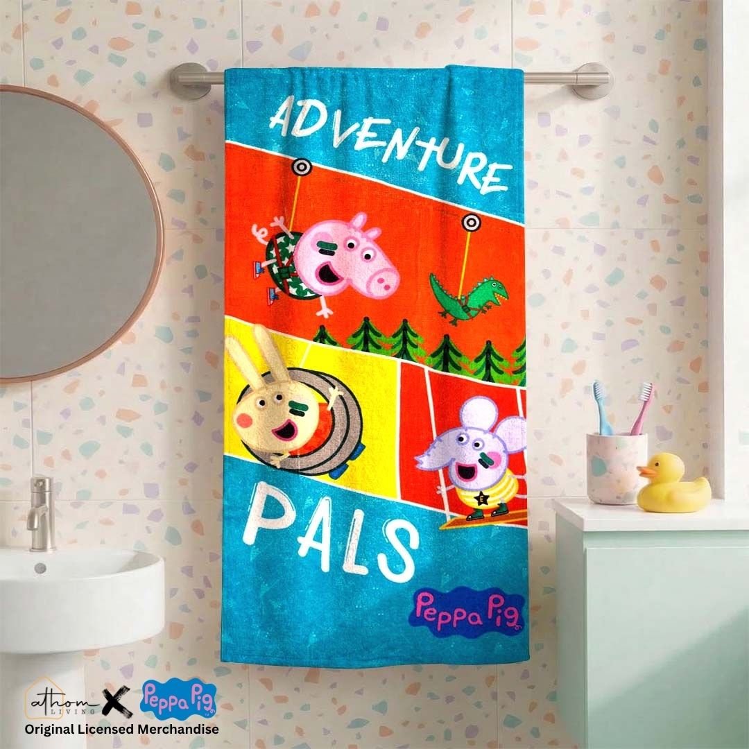 Adventure Pals Peppa Pig Kids Cotton Bath Towel by Athom Living - Athom Living