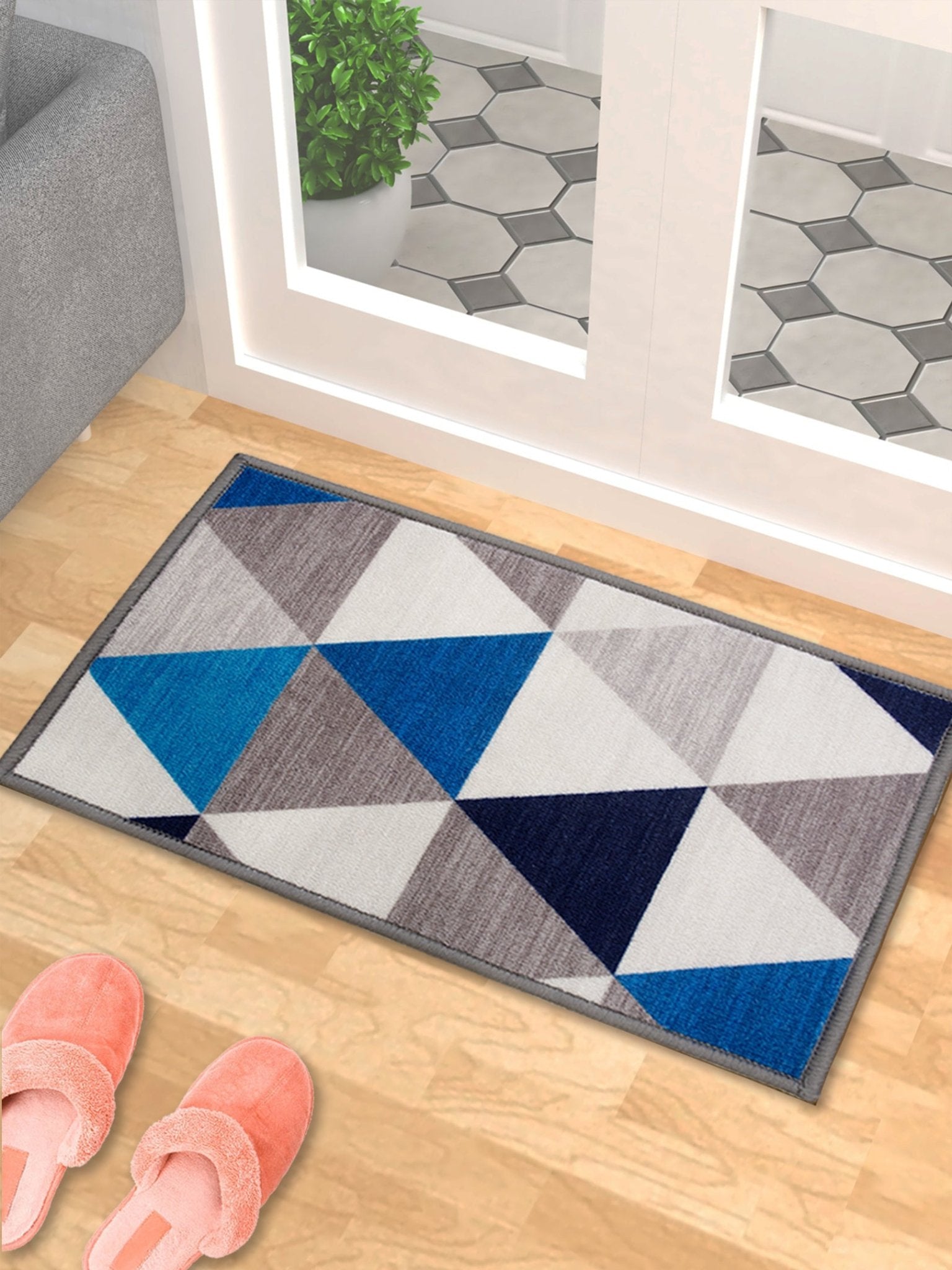 Angel Blue Premium Anti Slip Printed Door Mat by Athom Living - Athom Living