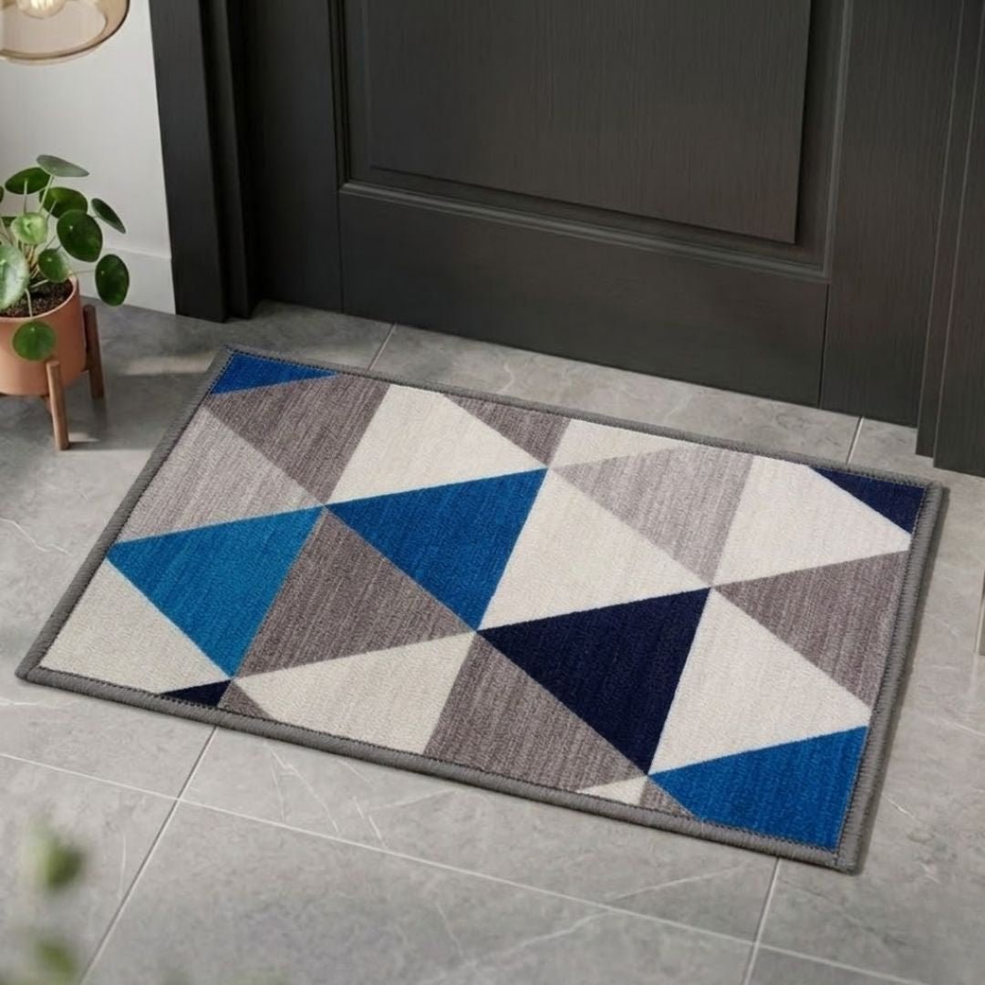 Angel Blue Premium Anti Slip Printed Door Mat by Athom Living - Athom Living