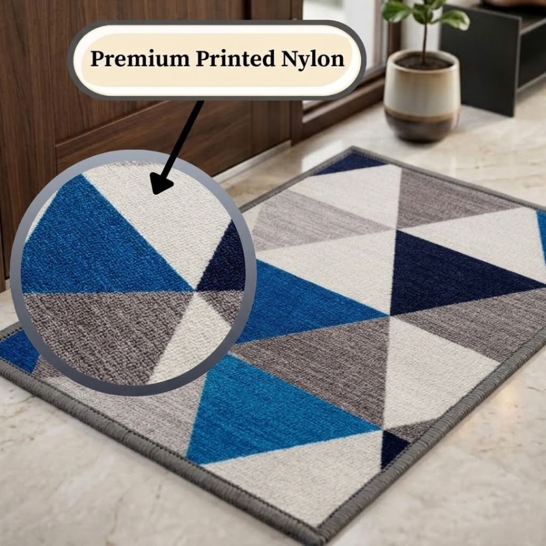 Angel Blue Premium Anti Slip Printed Door Mat by Athom Living - Athom Living