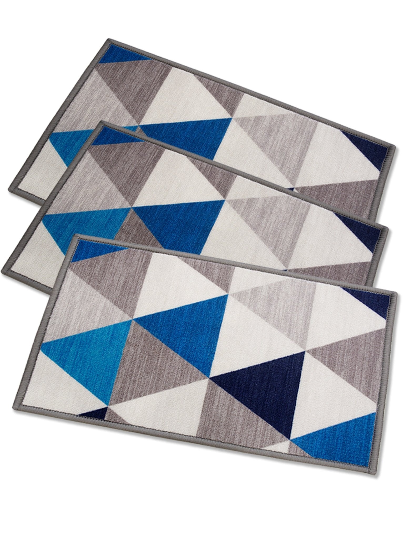 Angel Blue Premium Anti Slip Printed Door Mat Pack of 3 by Athom Living - Athom Living