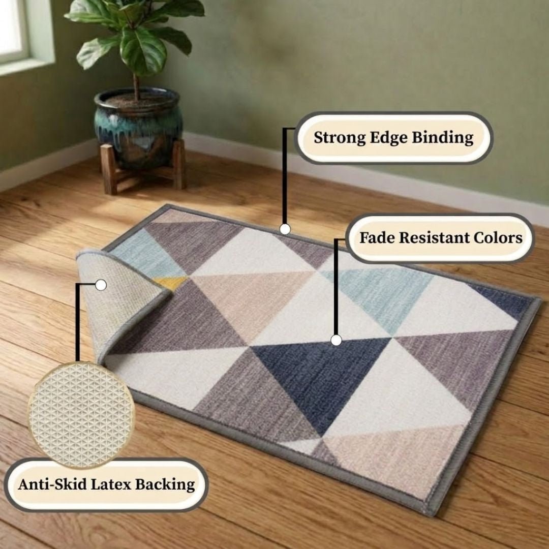 Angel Yellow Premium Anti Slip Printed Door Mat Pack of 2 by Athom Living - Athom Living