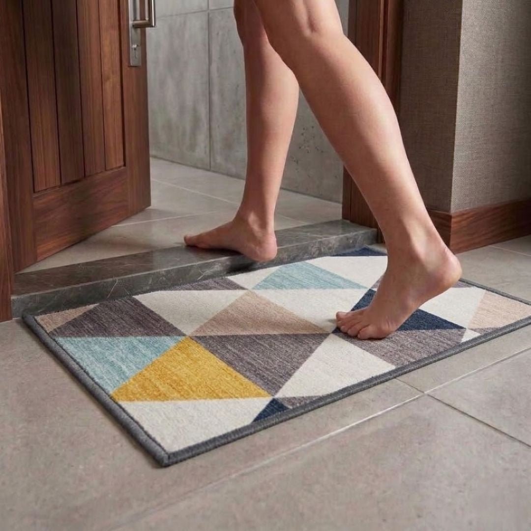 Angel Yellow Premium Anti Slip Printed Door Mat Pack of 2 by Athom Living - Athom Living