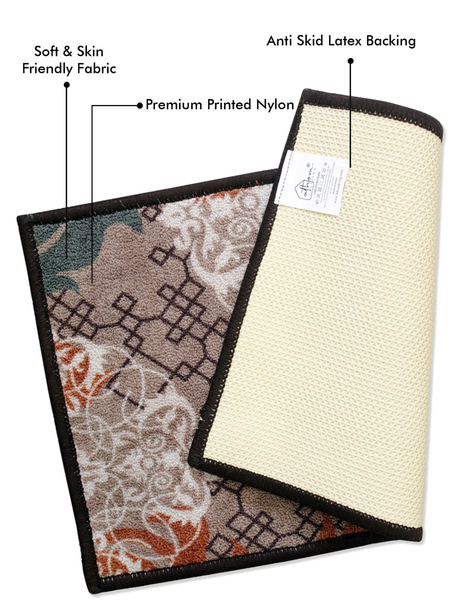 Aristrocrat Premium Anti Slip Printed Door Mat Pack of 2 by Athom Living - Athom Living