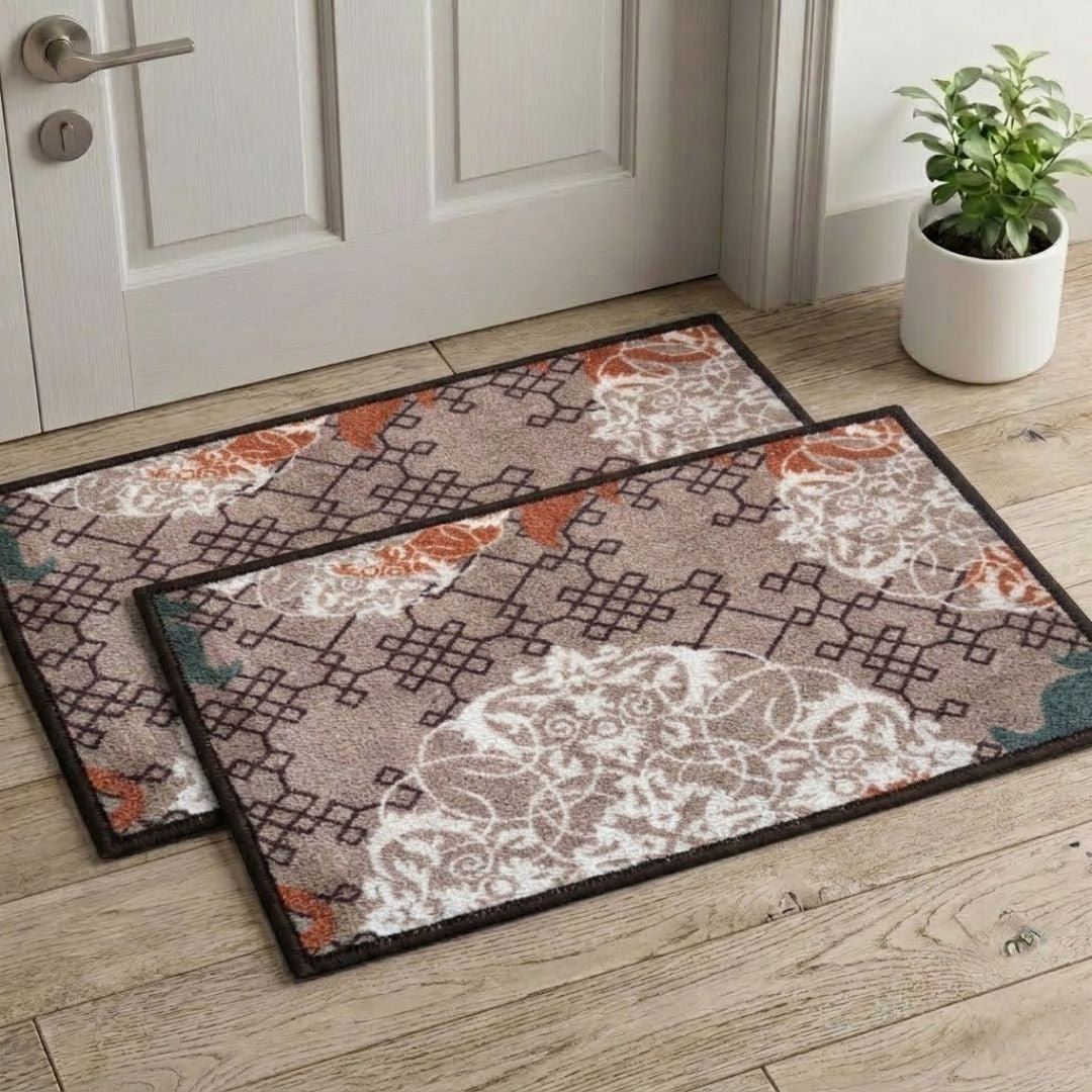 Aristrocrat Premium Anti Slip Printed Door Mat Pack of 2 by Athom Living - Athom Living