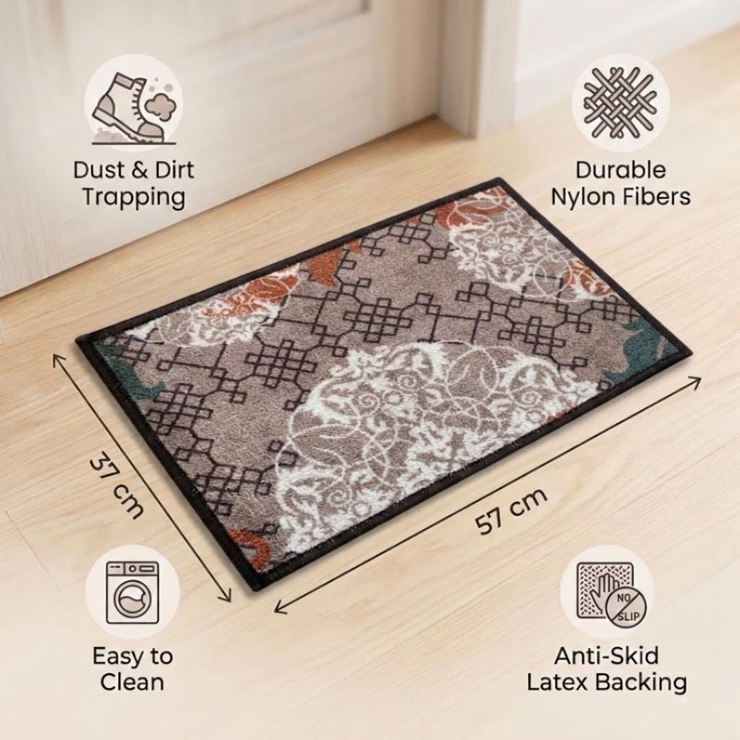 Aristrocrat Premium Anti Slip Printed Door Mat Pack of 3 by Athom Living - Athom Living