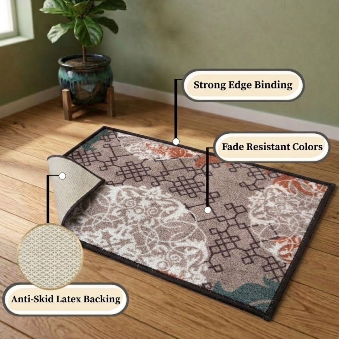Aristrocrat Premium Anti Slip Printed Door Mat Pack of 3 by Athom Living - Athom Living