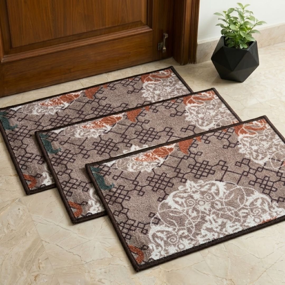 Aristrocrat Premium Anti Slip Printed Door Mat Pack of 3 by Athom Living - Athom Living