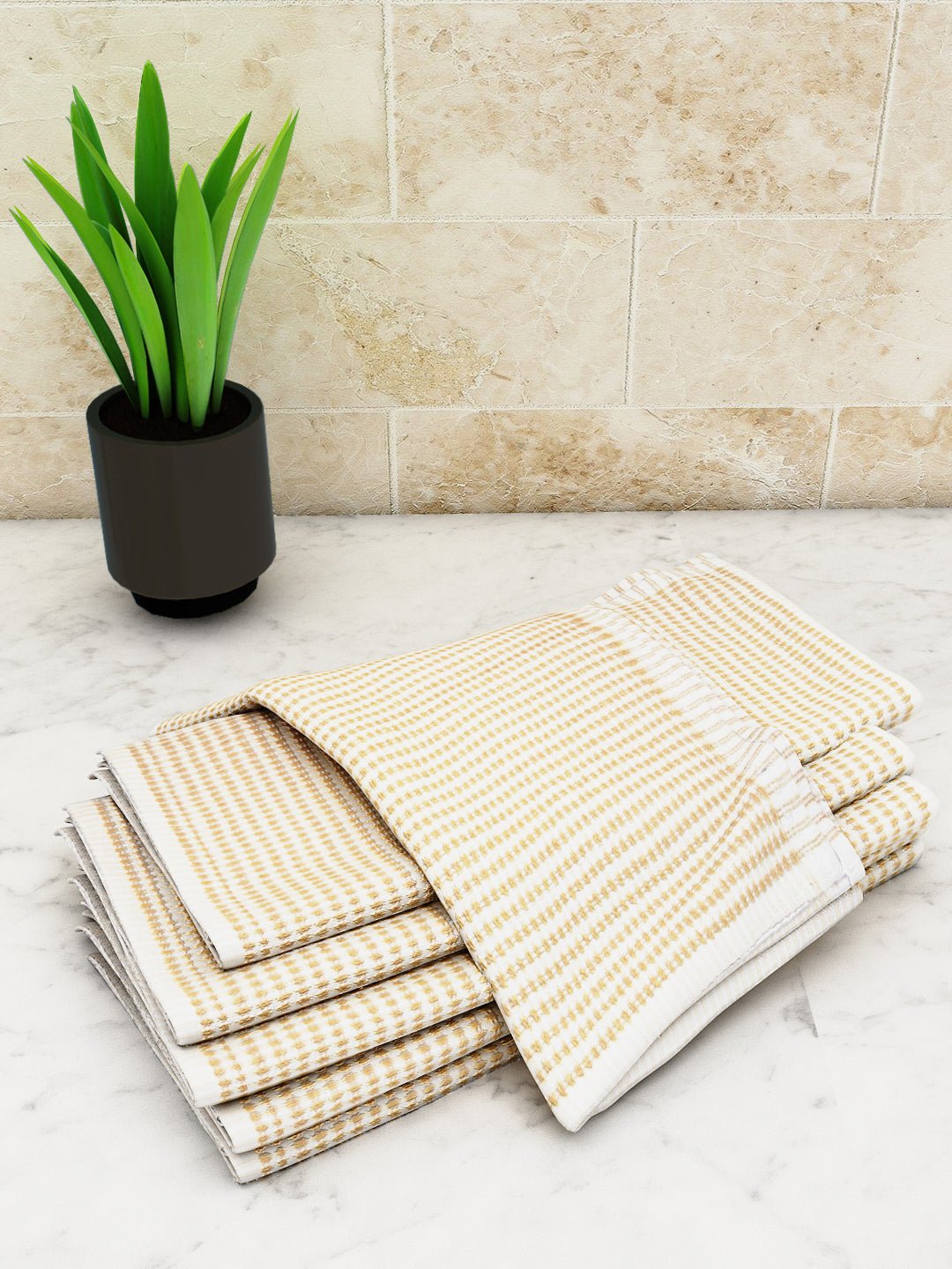 Athom Living Athom Living Athom Living Popcorn Textured Solid Kitchen Towel/Cleaning Cloth/ Multipurpose Cloth 320 GSM with hanging loop Pack of 6 - Athom Living