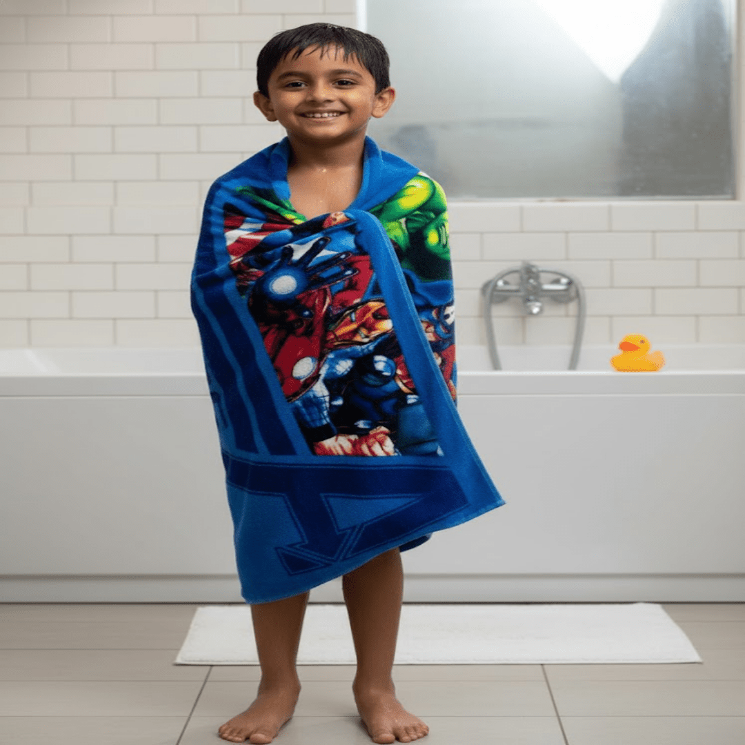 Athom Living Combo Pack of 2 Marvel Avengers & Hulk Kids Bath Towel and Kids Carpet - Athom Living