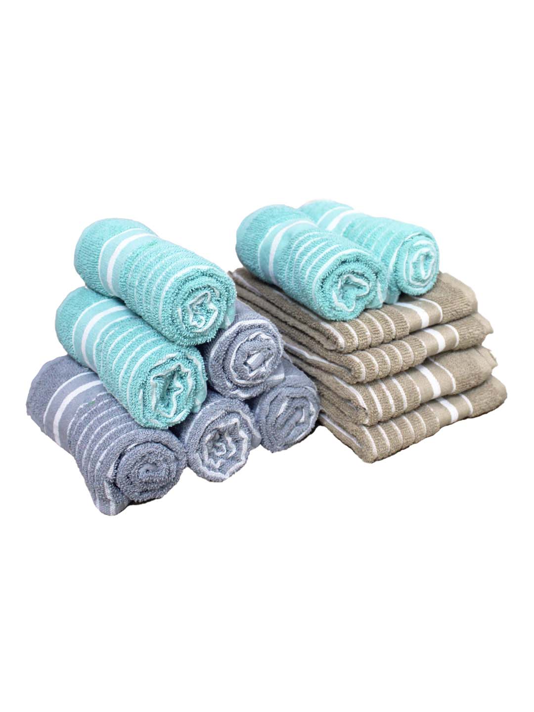 Athom Living Cotton Soft Hand Towel Set, Super Absorbent & Quick Dry 40x60 cm Pack of 12 - Athom Living