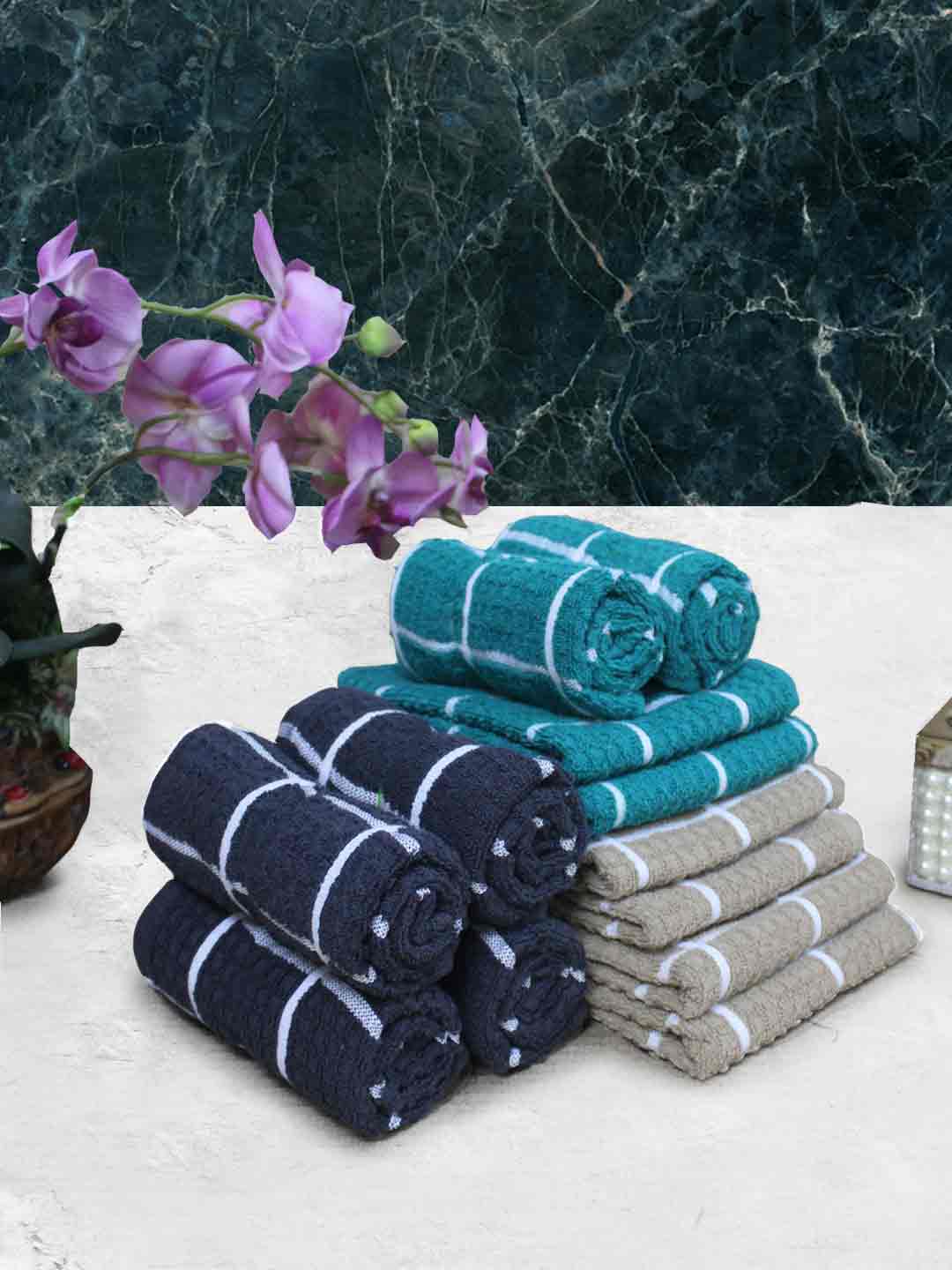 Athom Living Cotton Soft Hand Towel Set, Super Absorbent & Quick Dry 40x60 cm Pack of 12 - Athom Living