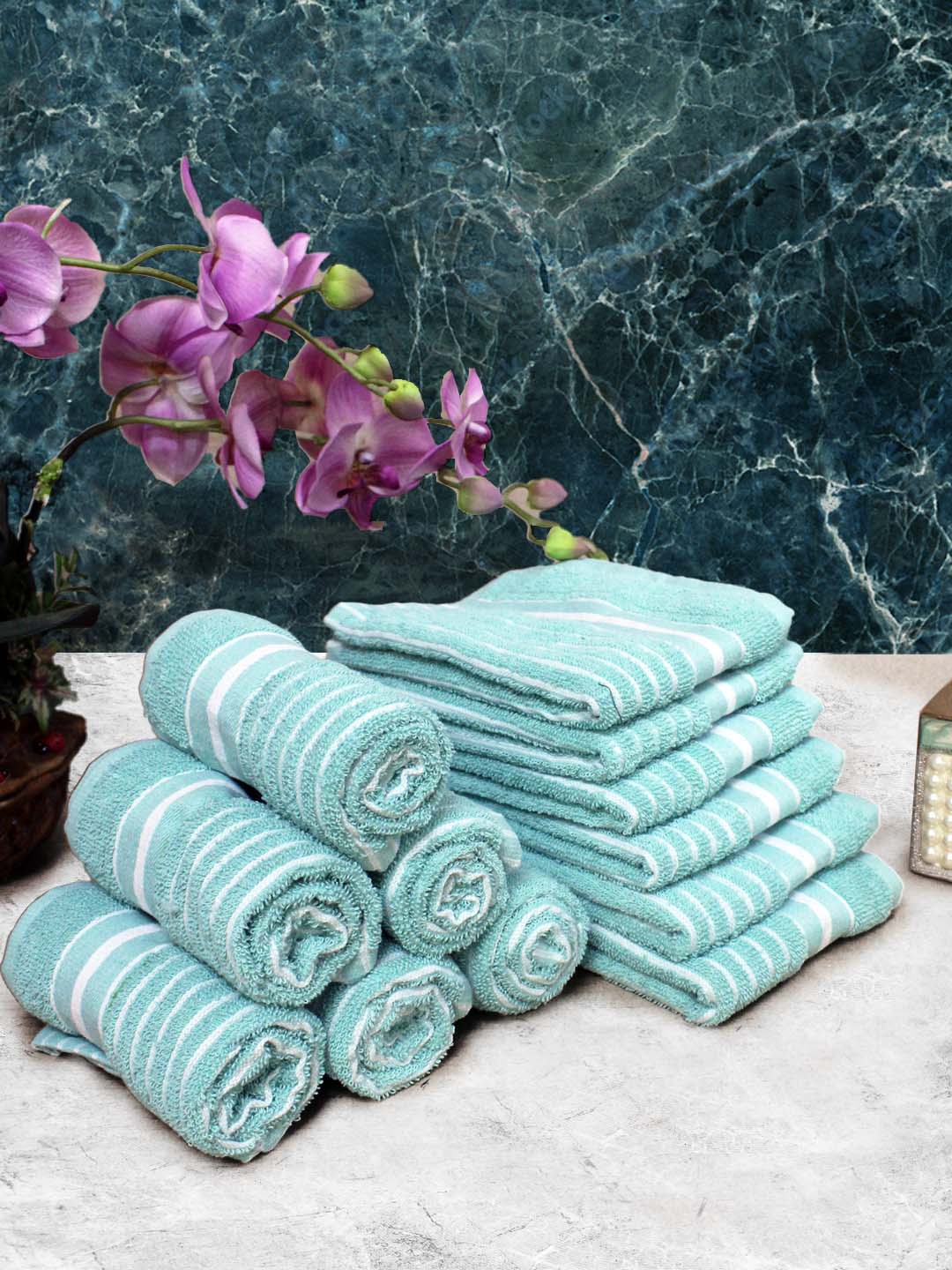 Athom Living Cotton Soft Hand Towel Set, Super Absorbent & Quick Dry 40x60 cm Pack of 12 - Athom Living
