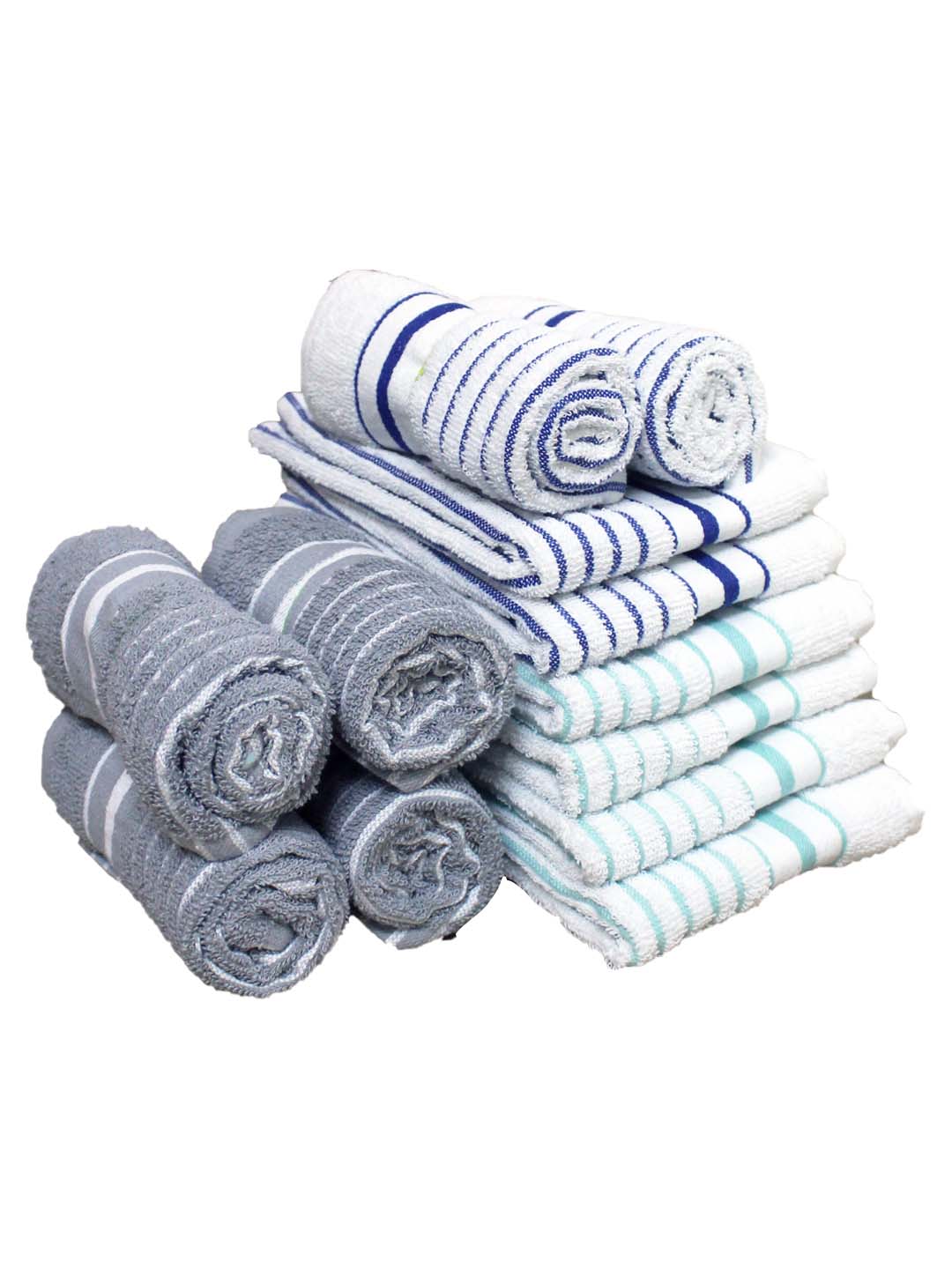 Athom Living Cotton Soft Hand Towel Set, Super Absorbent & Quick Dry 40x60 cm Pack of 12 - Athom Living