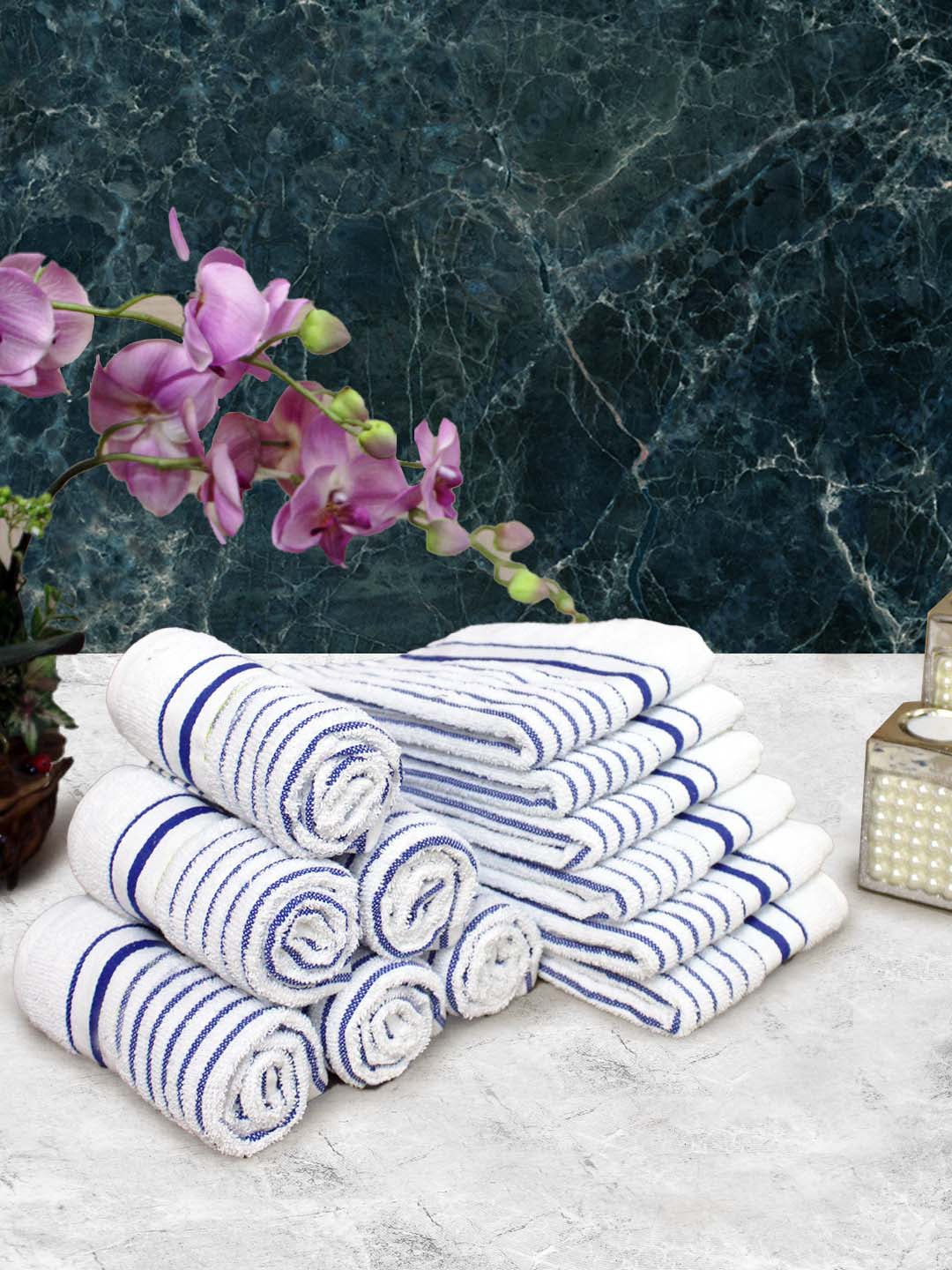 Athom Living Cotton Soft Hand Towel Set, Super Absorbent & Quick Dry 40x60 cm Pack of 12 - Athom Living