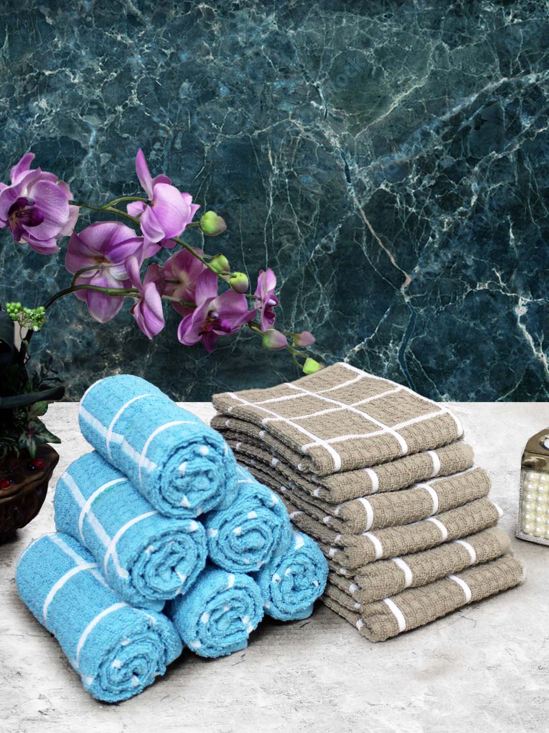 Athom Living Cotton Soft Hand Towel Set, Super Absorbent & Quick Dry 40x60 cm Pack of 12 - Athom Living