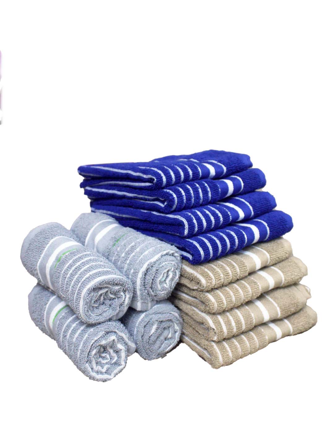Athom Living Cotton Soft Hand Towel Set, Super Absorbent & Quick Dry 40x60 cm Pack of 12 - Athom Living