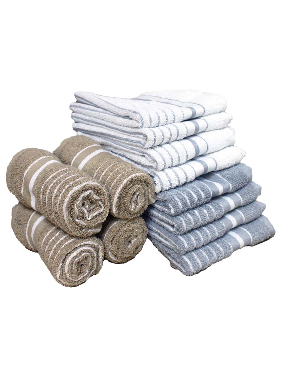 Athom Living Cotton Soft Hand Towel Set, Super Absorbent & Quick Dry 40x60 cm Pack of 12 - Athom Living