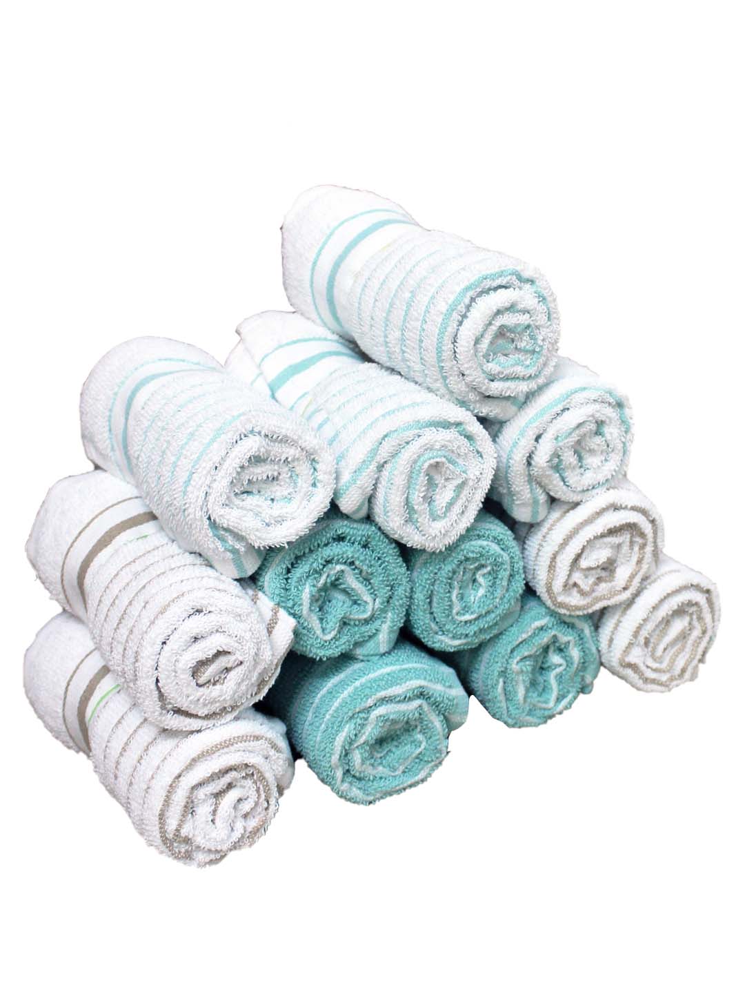 Athom Living Cotton Soft Hand Towel Set, Super Absorbent & Quick Dry 40x60 cm Pack of 12 - Athom Living
