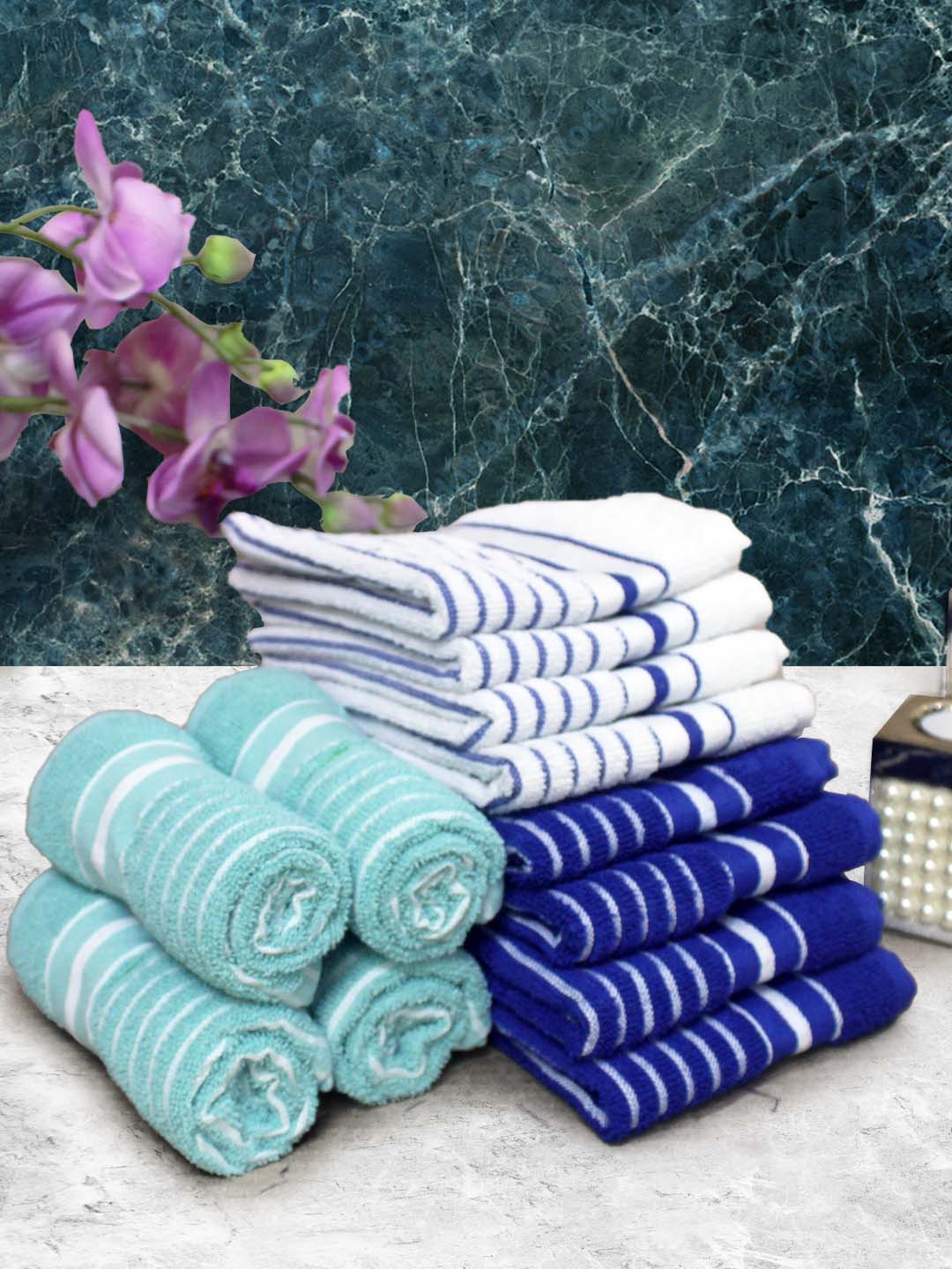 Athom Living Cotton Soft Hand Towel Set, Super Absorbent & Quick Dry 40x60 cm Pack of 12 - Athom Living