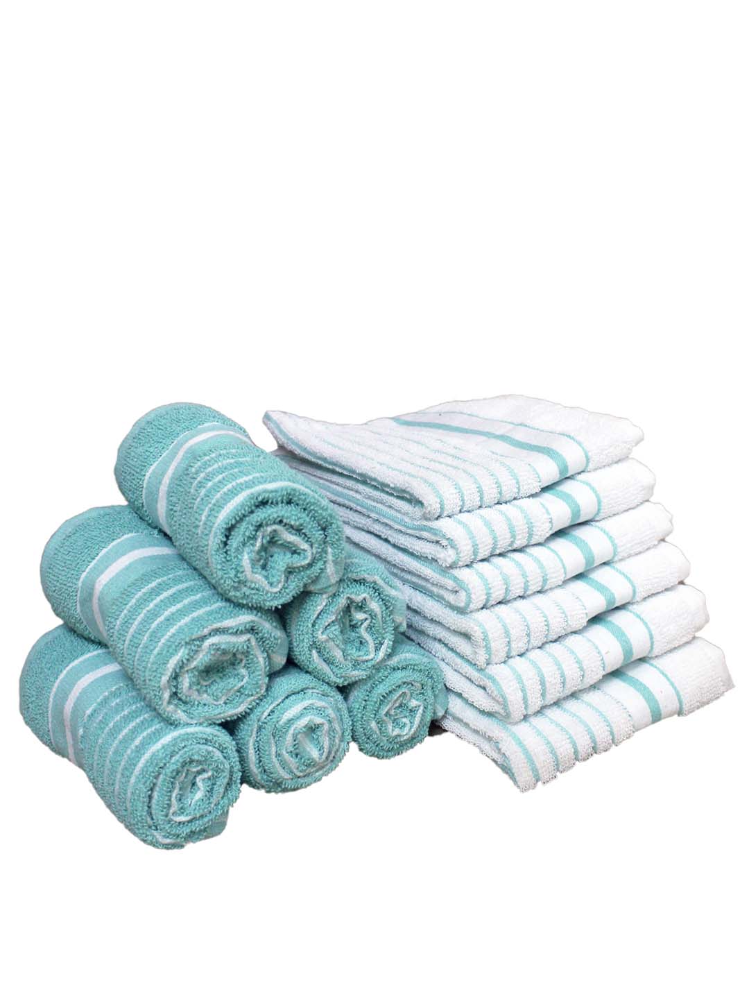 Athom Living Cotton Soft Hand Towel Set, Super Absorbent & Quick Dry 40x60 cm Pack of 12 - Athom Living